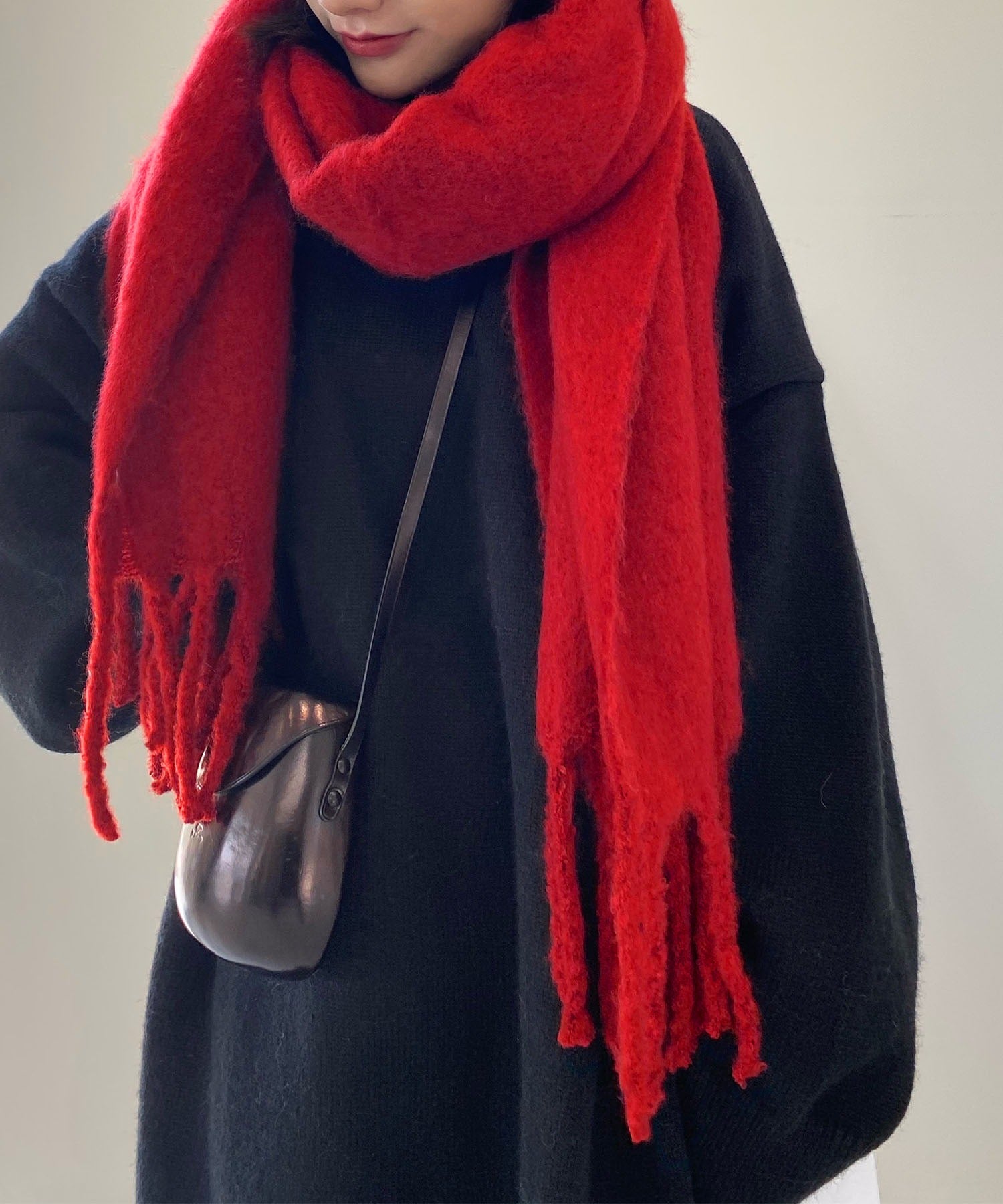 【30色展開 】ふわふわフリンジボリュームマフラー