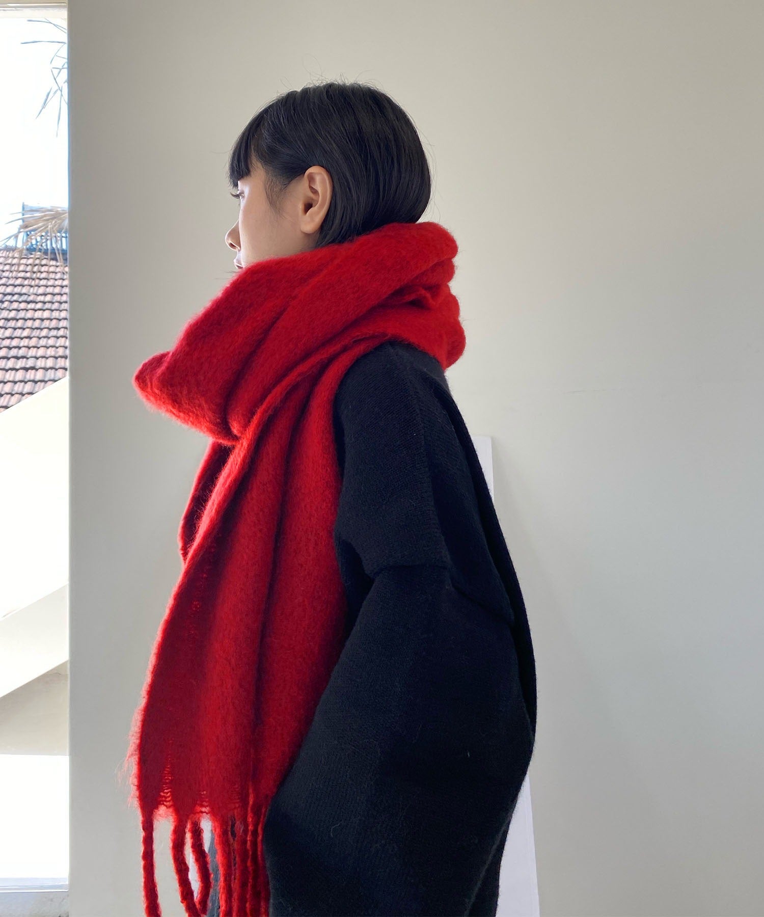 【30色展開 】ふわふわフリンジボリュームマフラー