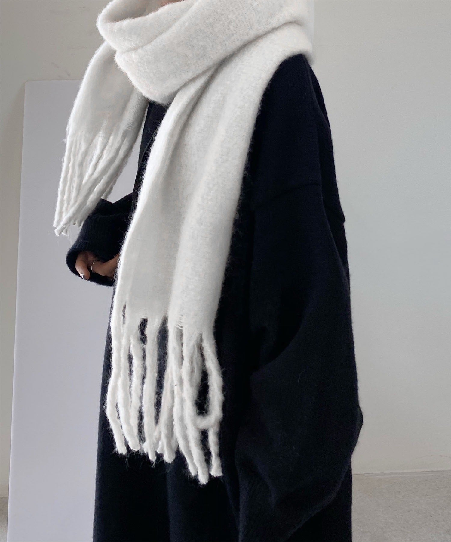 【30色展開 】ふわふわフリンジボリュームマフラー