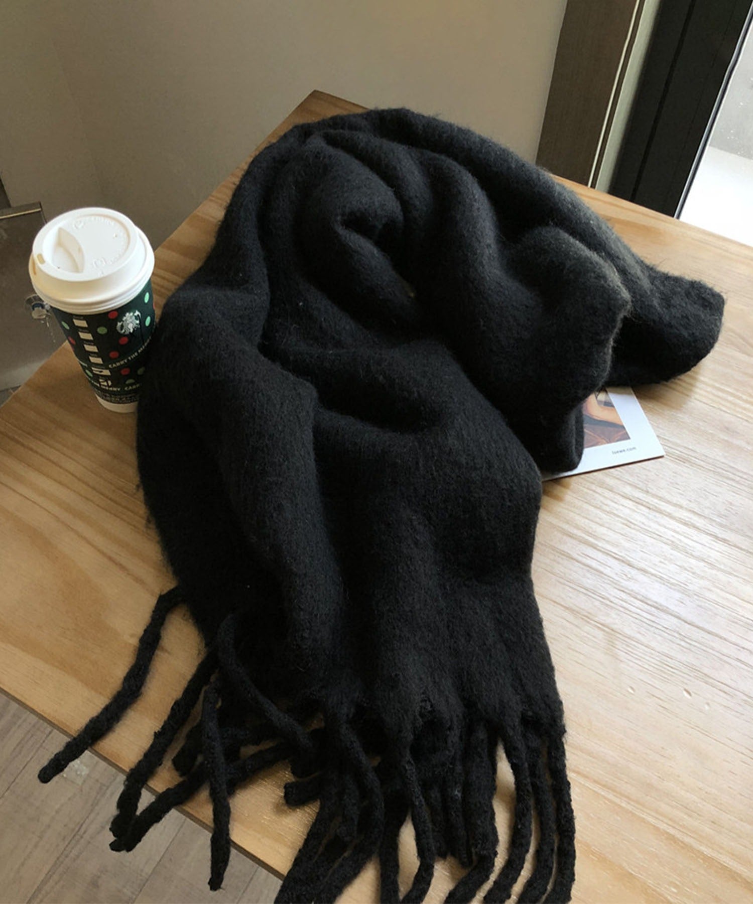 【30色展開 】ふわふわフリンジボリュームマフラー