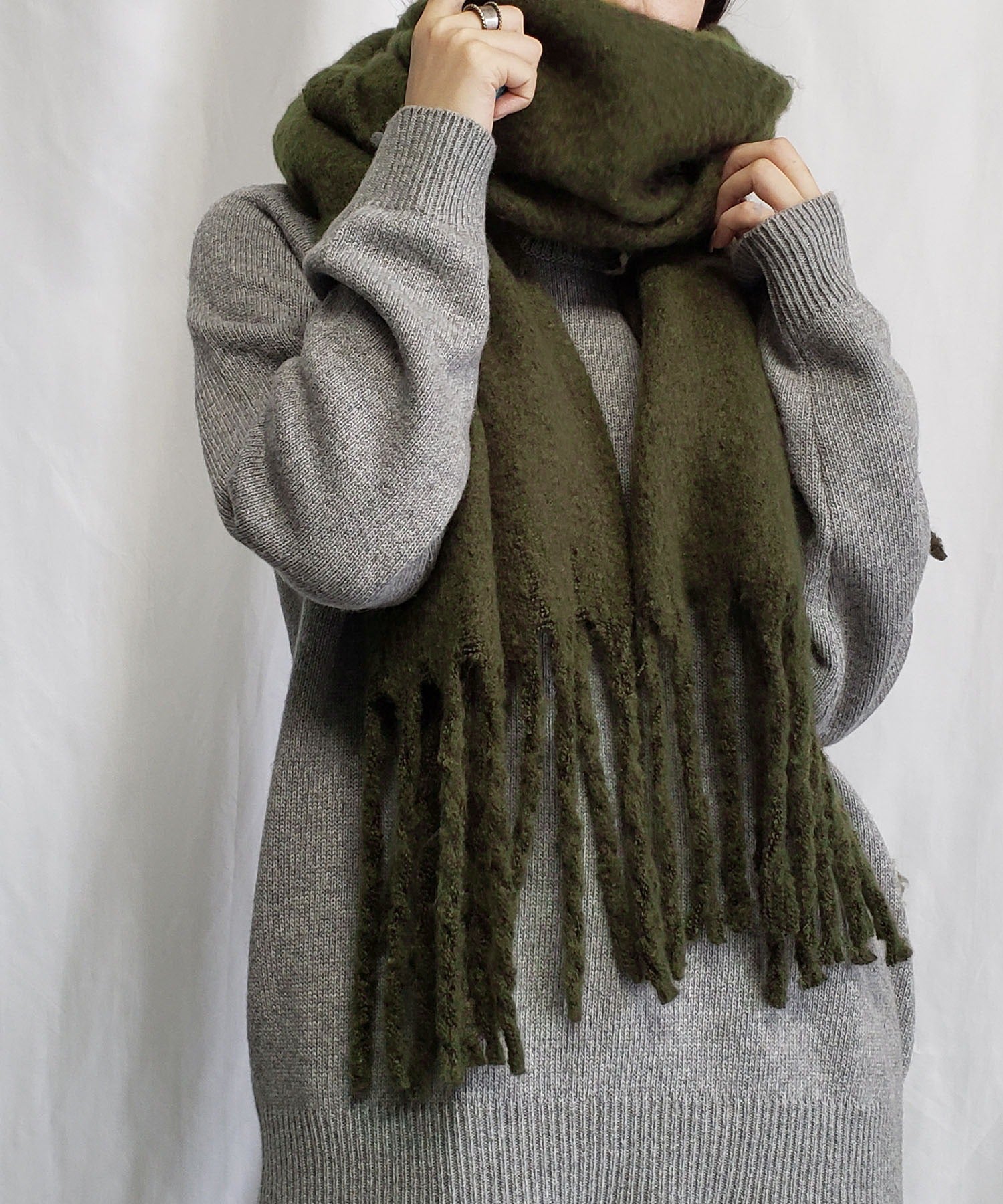 【30色展開 】ふわふわフリンジボリュームマフラー