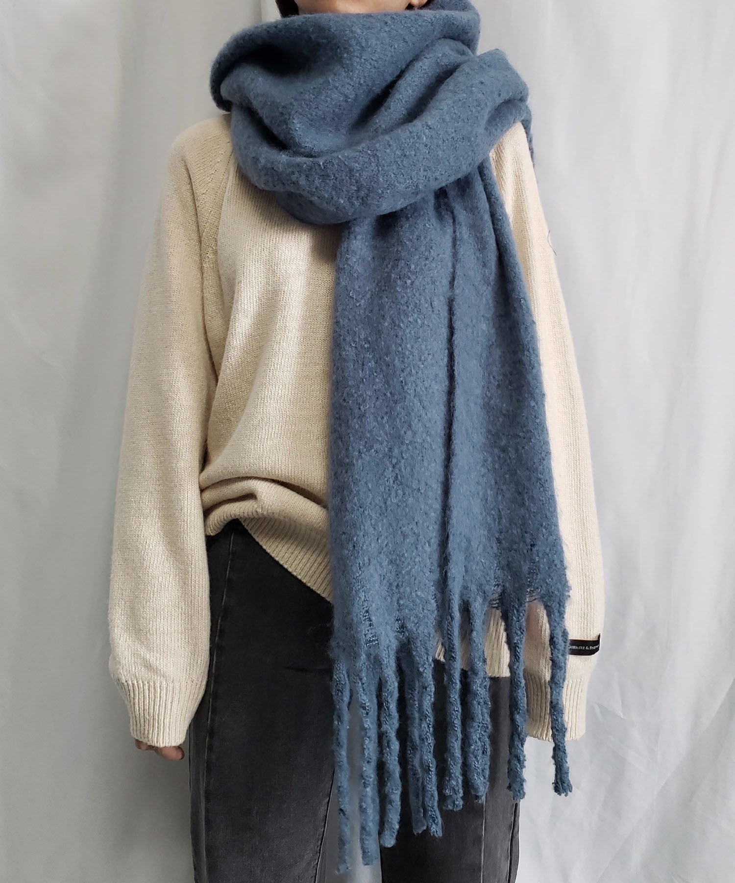 【30色展開 】ふわふわフリンジボリュームマフラー