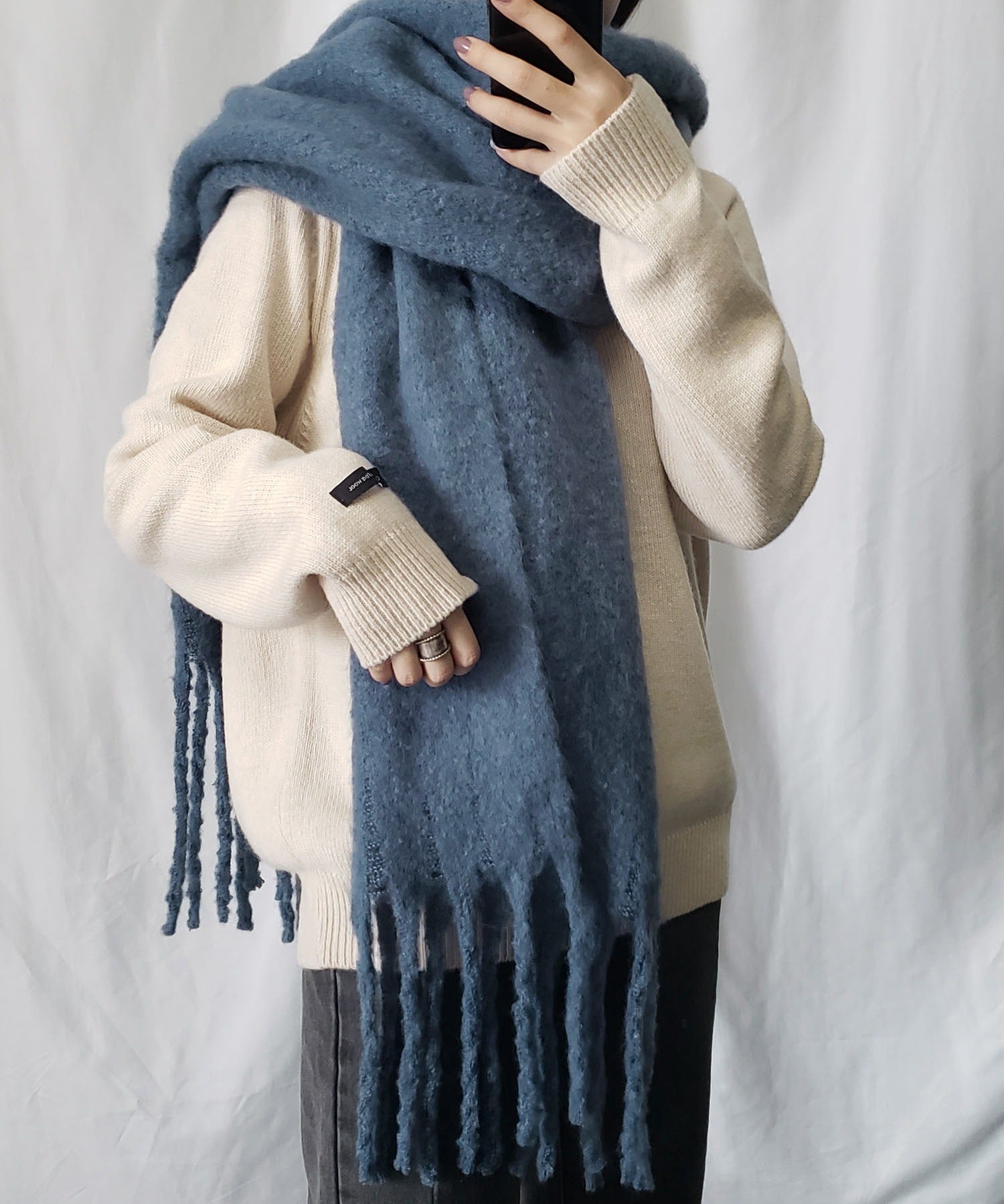 【30色展開 】ふわふわフリンジボリュームマフラー