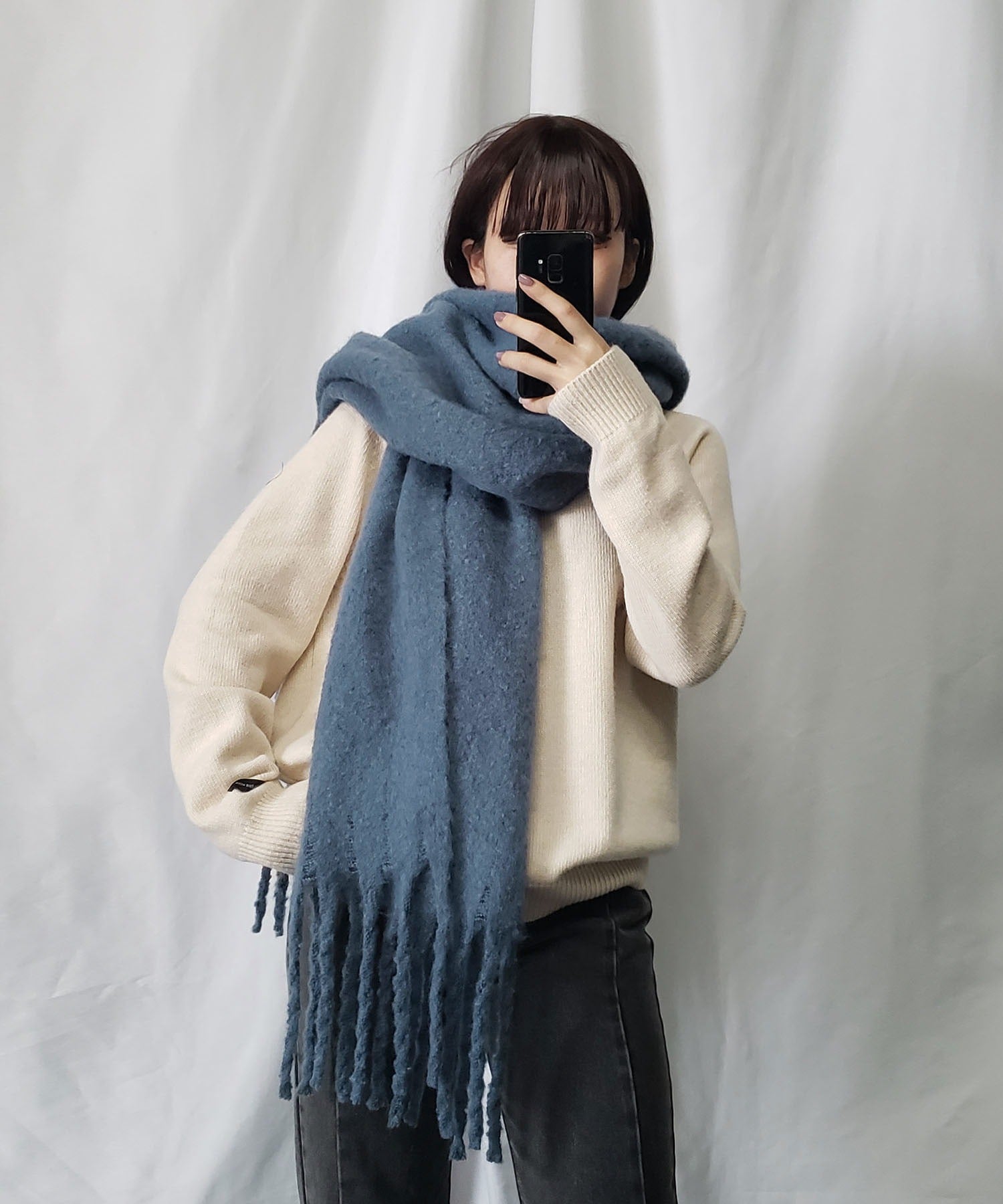 【30色展開 】ふわふわフリンジボリュームマフラー