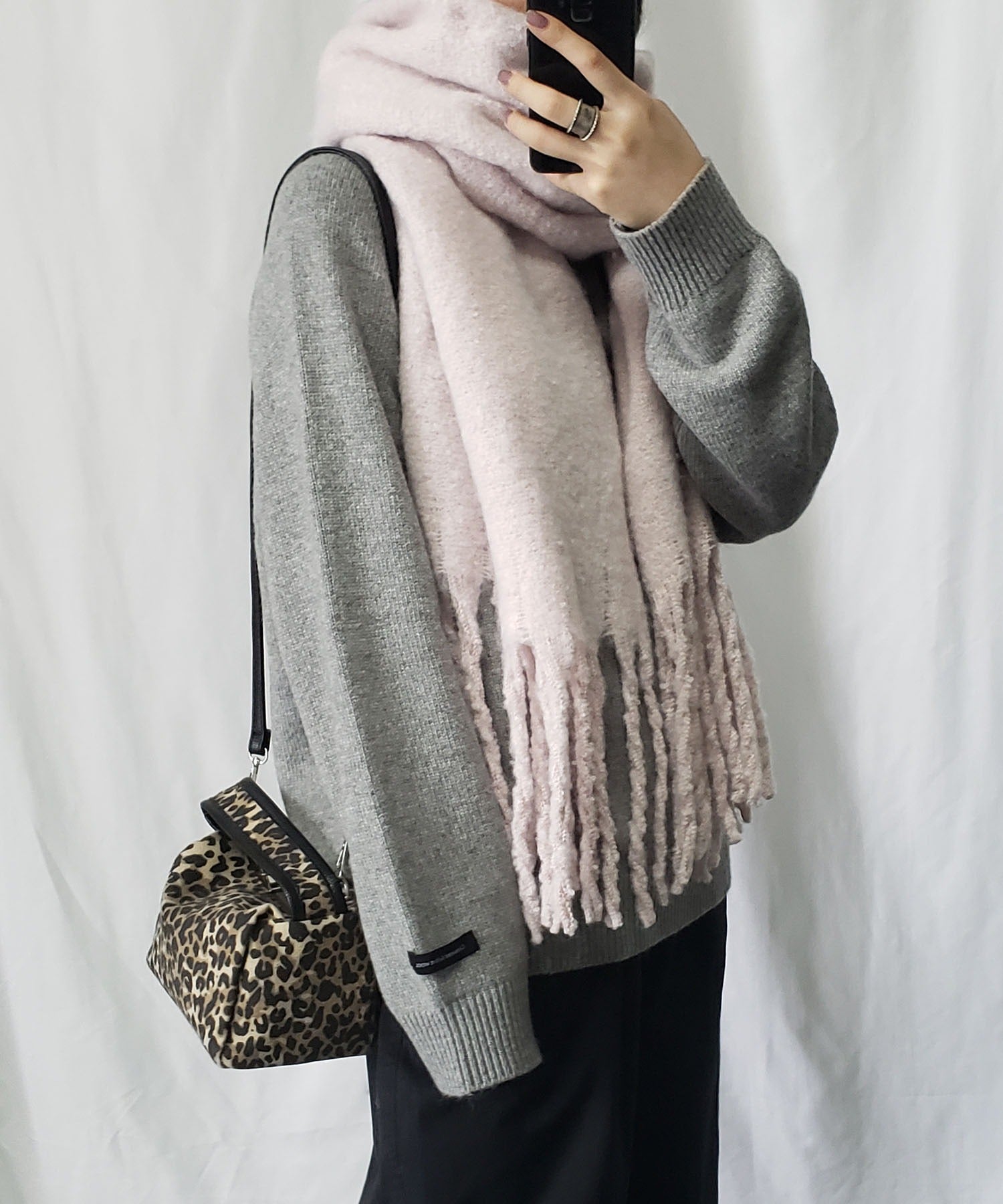 【30色展開 】ふわふわフリンジボリュームマフラー