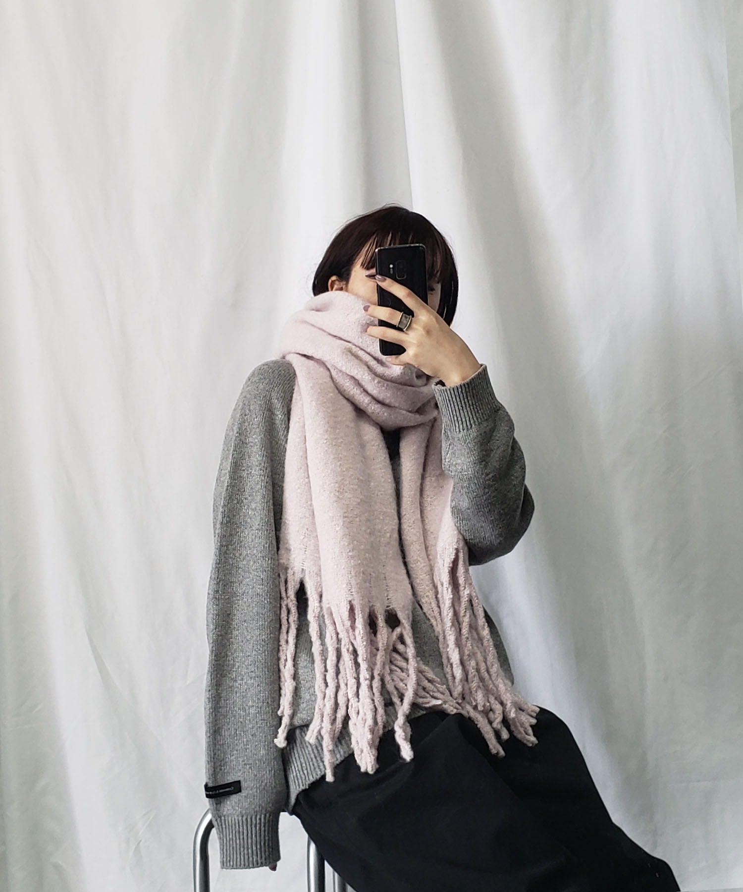 【30色展開 】ふわふわフリンジボリュームマフラー