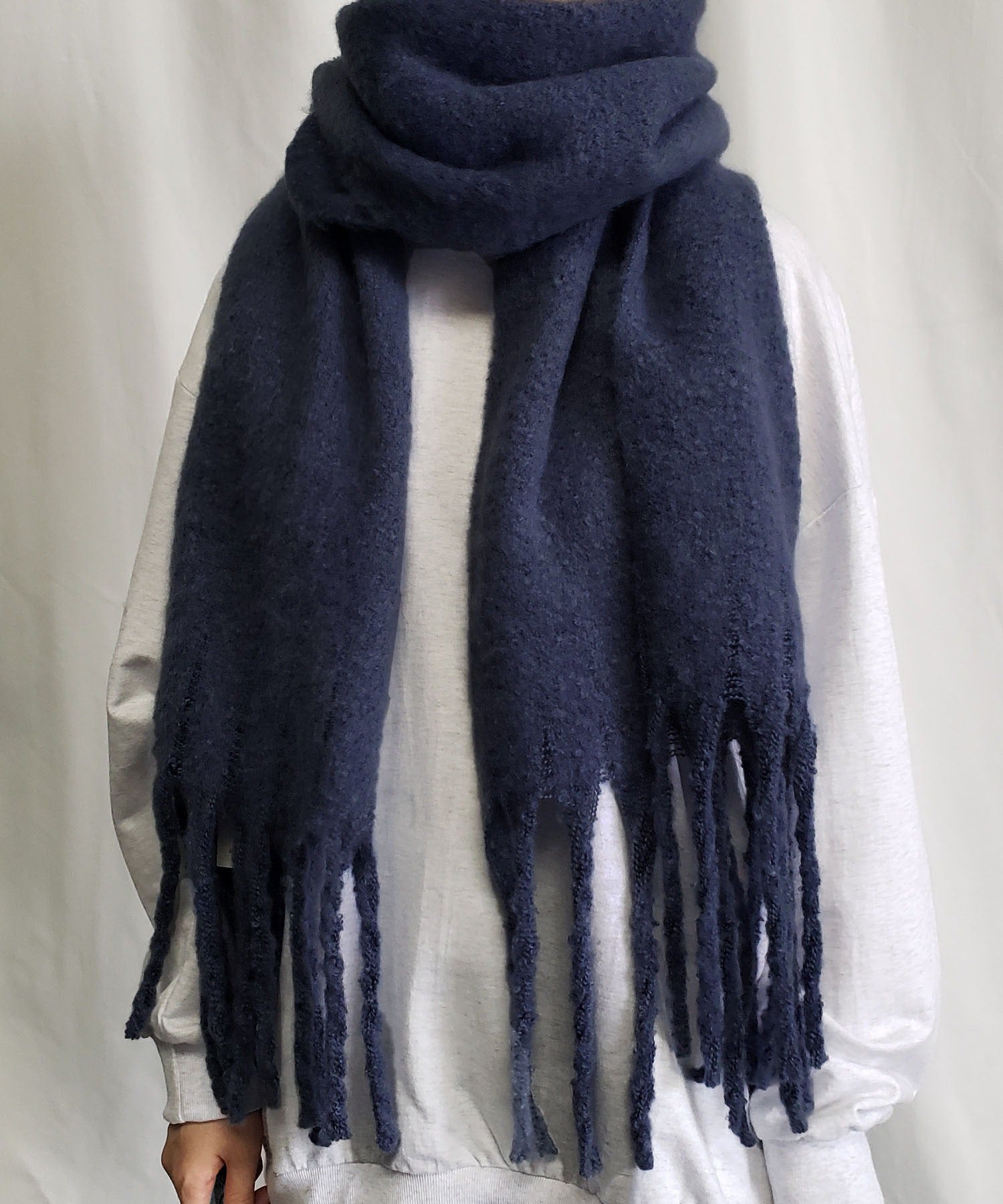 【30色展開 】ふわふわフリンジボリュームマフラー