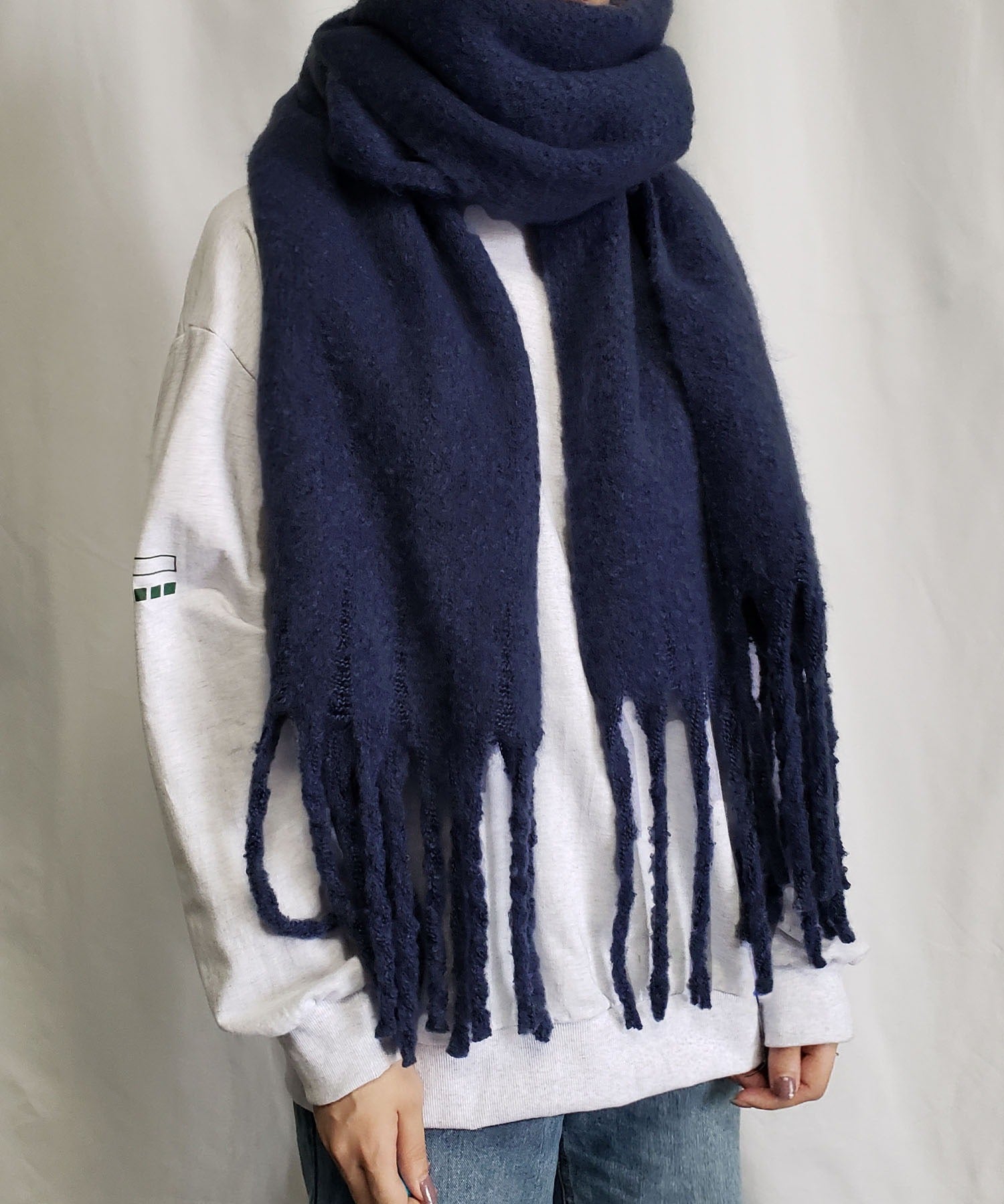 【30色展開 】ふわふわフリンジボリュームマフラー