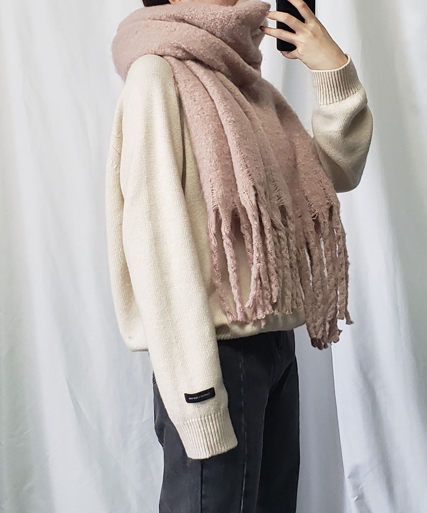 【30色展開 】ふわふわフリンジボリュームマフラー