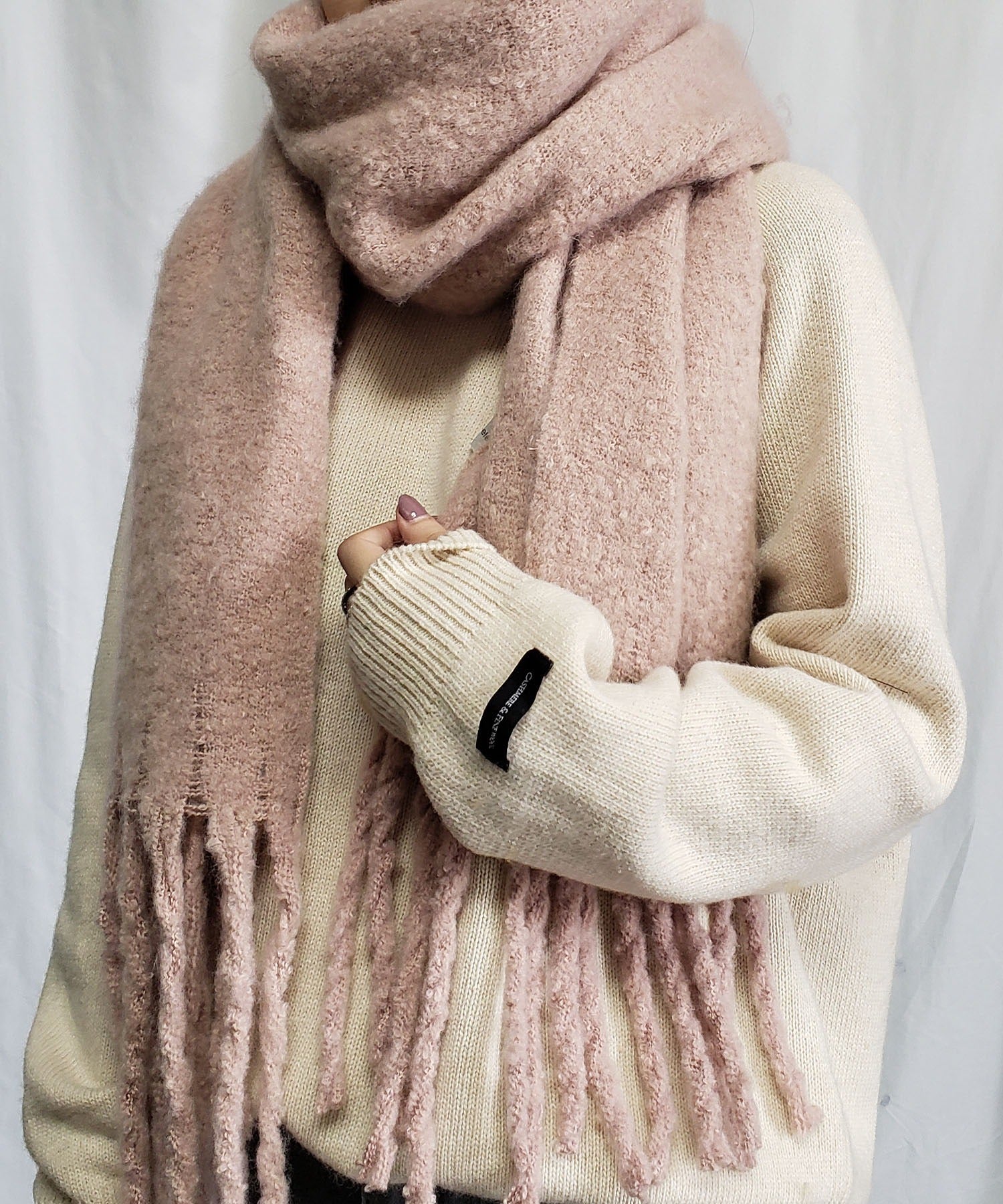 【30色展開 】ふわふわフリンジボリュームマフラー