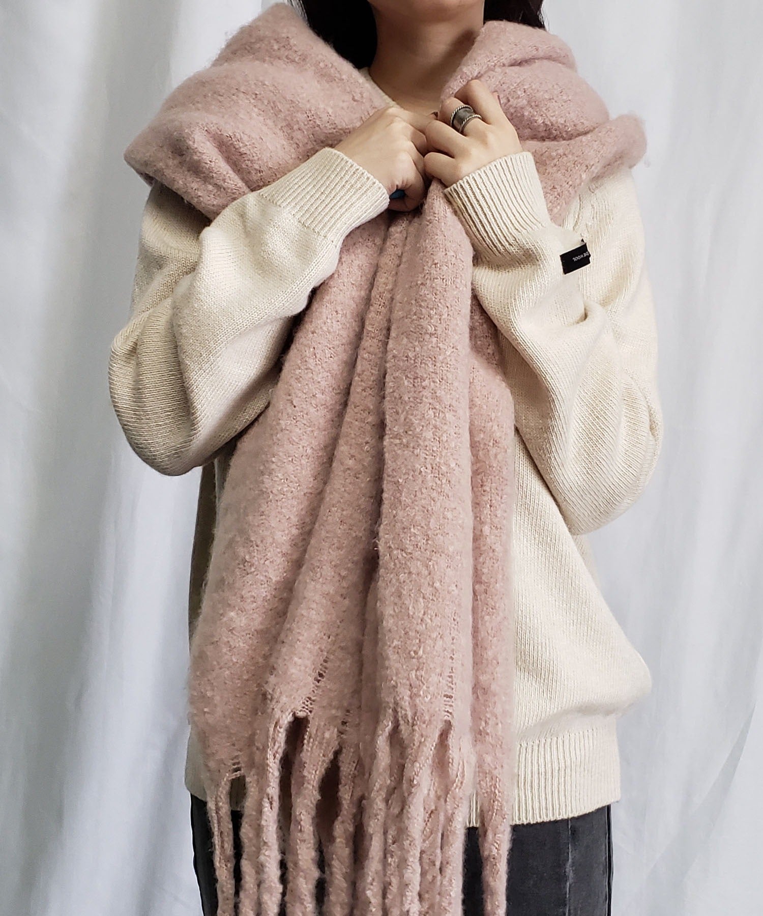 【30色展開 】ふわふわフリンジボリュームマフラー