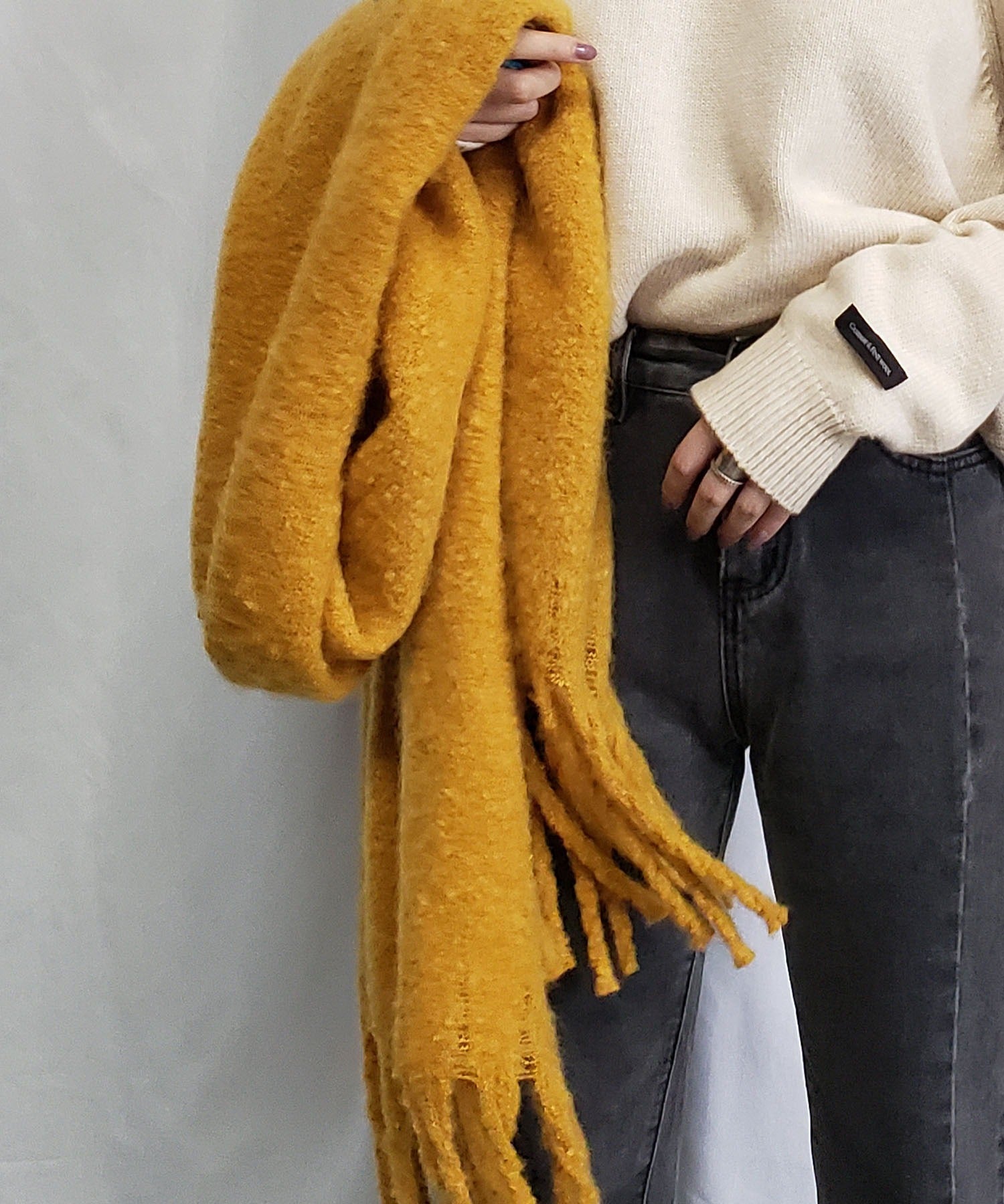 【30色展開 】ふわふわフリンジボリュームマフラー