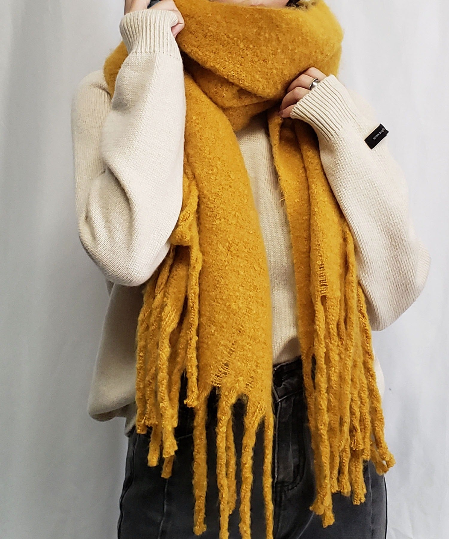 【30色展開 】ふわふわフリンジボリュームマフラー