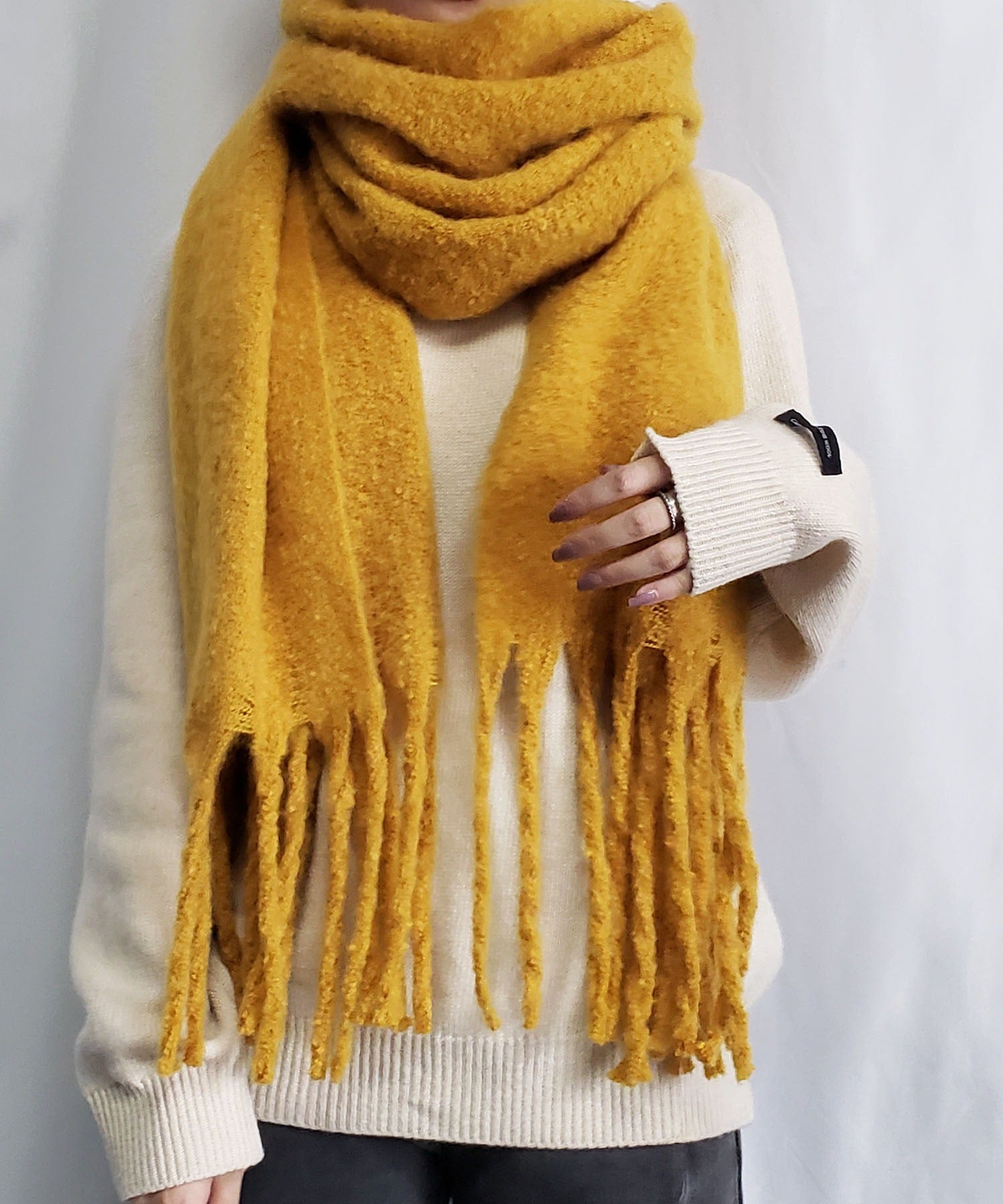 【30色展開 】ふわふわフリンジボリュームマフラー