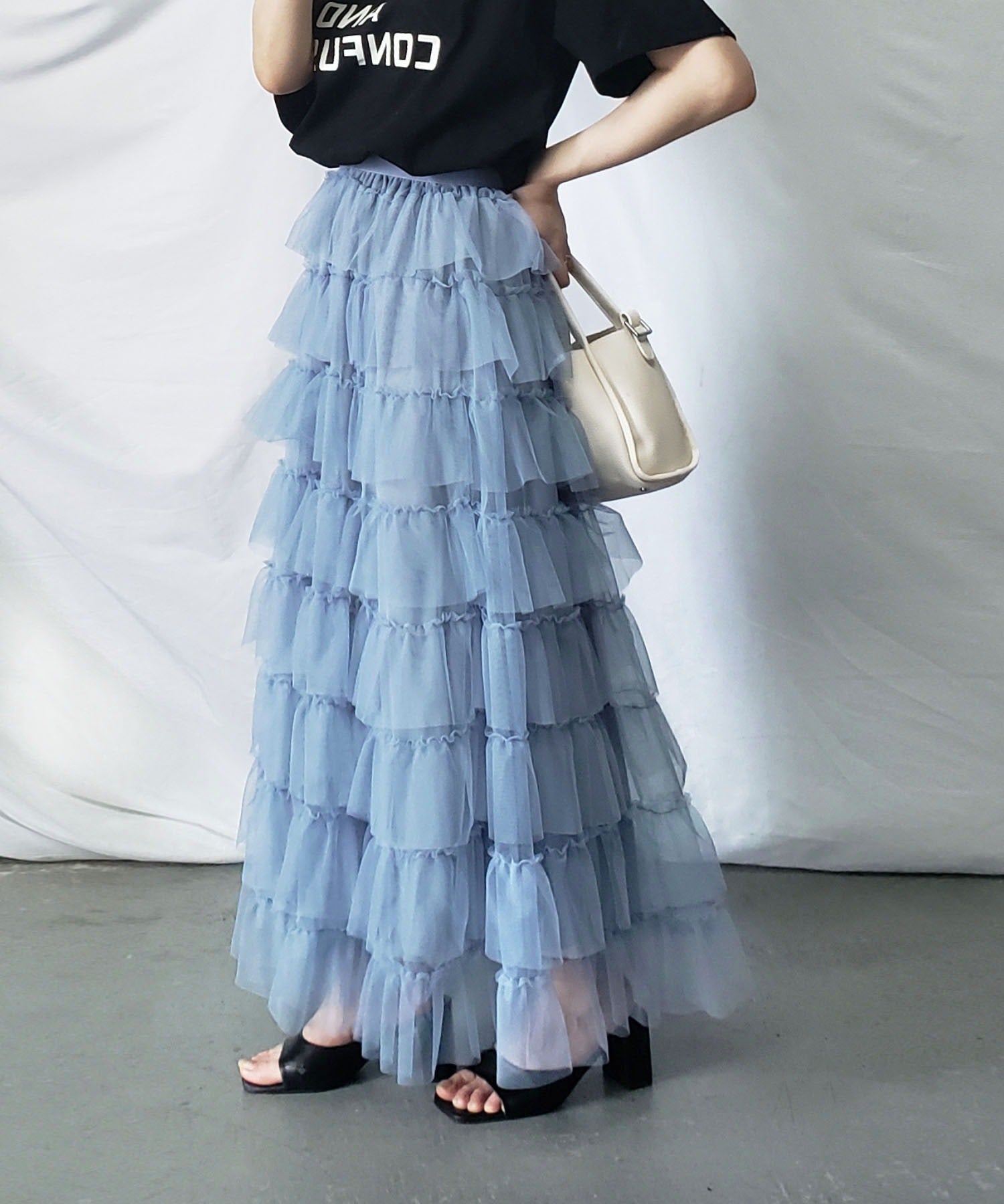 チュールフリルボリュームスカート《 NEWカラー3色追加! 》 Sサイズ仲間入り