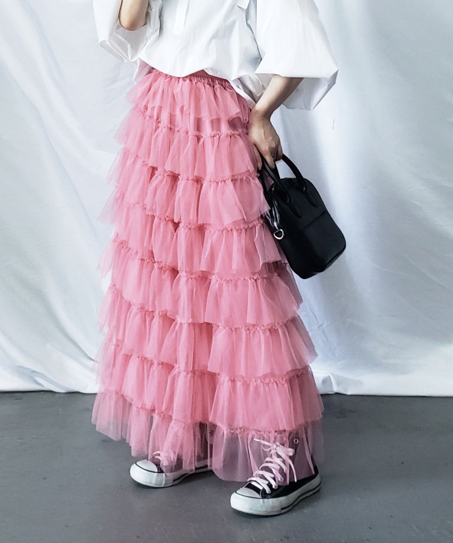 チュールフリルボリュームスカート《 NEWカラー3色追加! 》 Sサイズ仲間入り