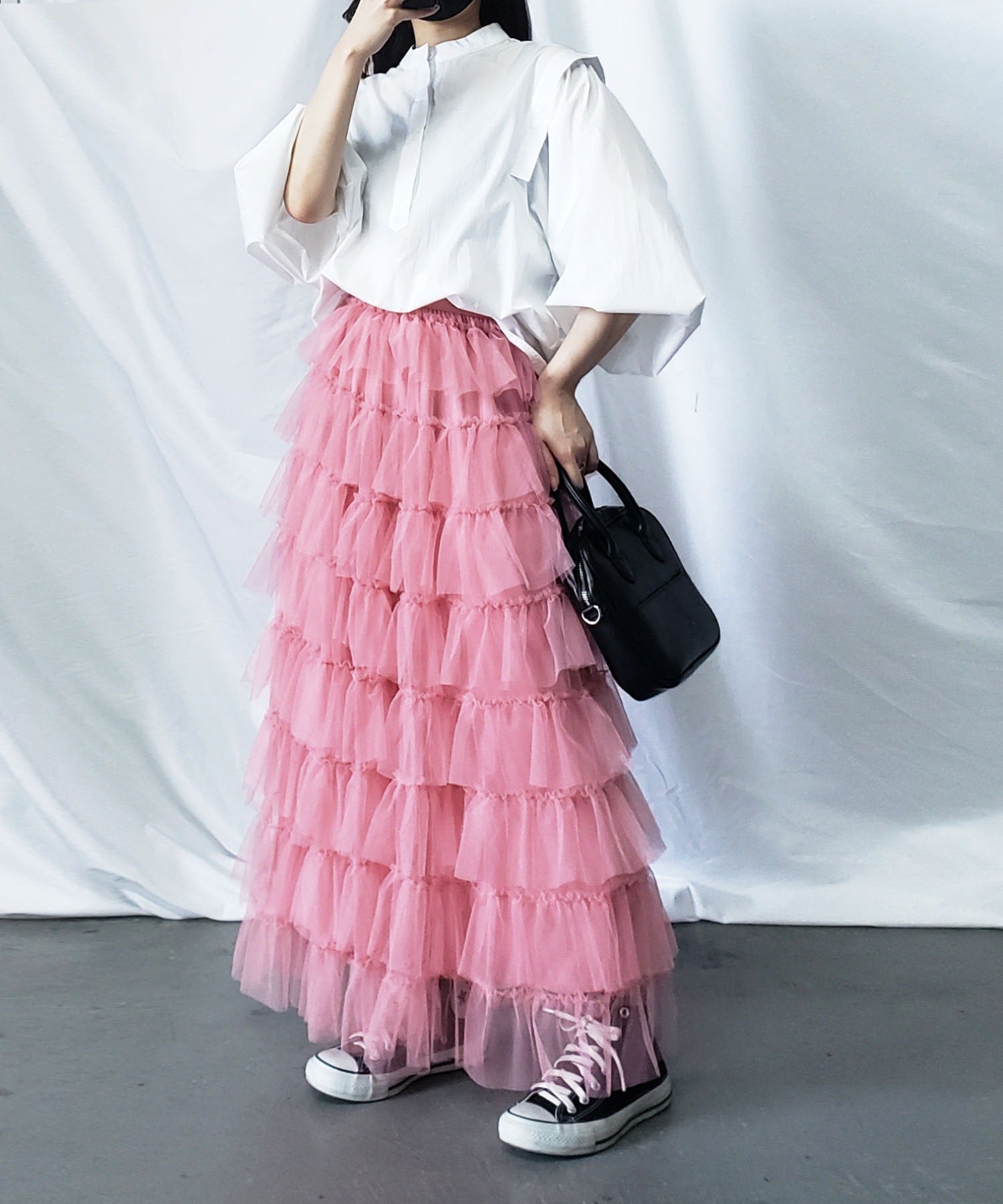 チュールフリルボリュームスカート《 NEWカラー3色追加! 》 Sサイズ仲間入り