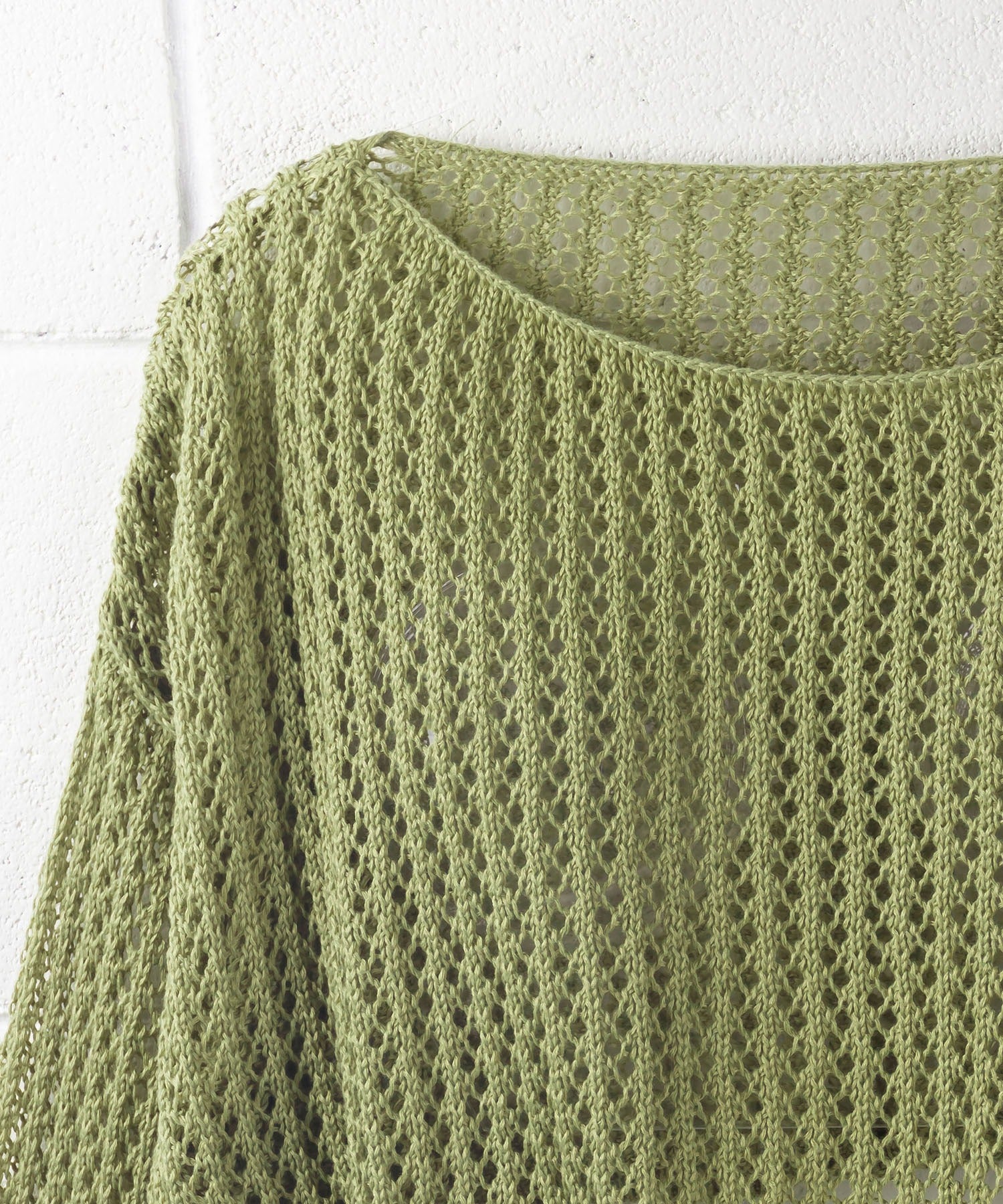 【 7color 】ショート丈メッシュクロシェ透かし編みニット