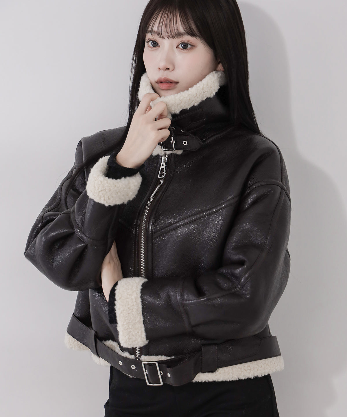 B-3ヴィンテージレザーボアムートンジャケット / B-3 vintage leather boa mouton jacket