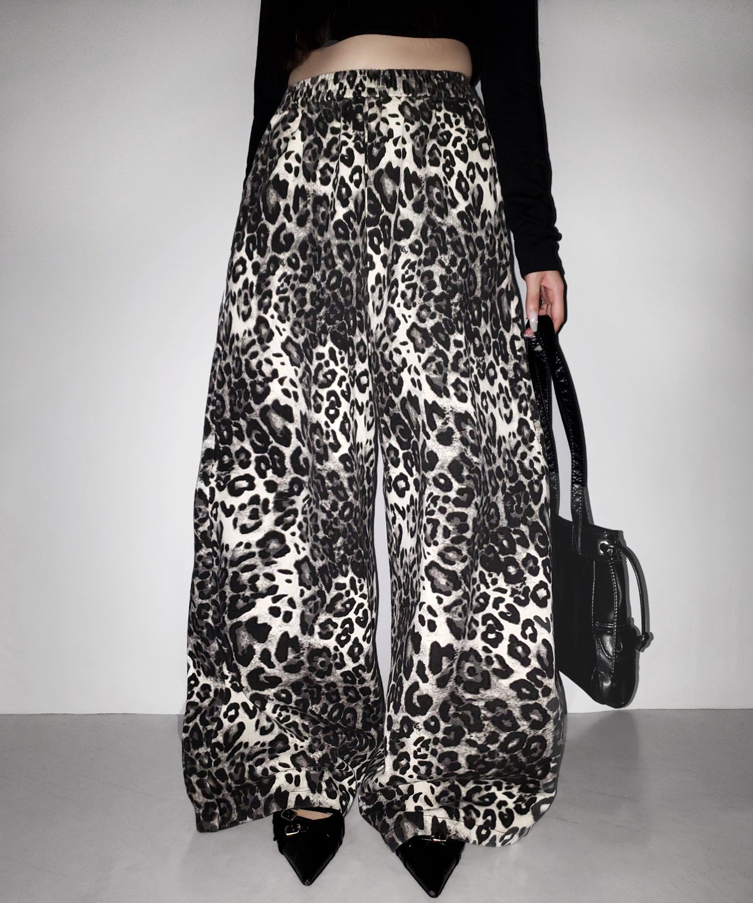 【 2color 】ヴィンテージライクレオパードツイルワイドパンツ / vintage like leopard twill wide pants
