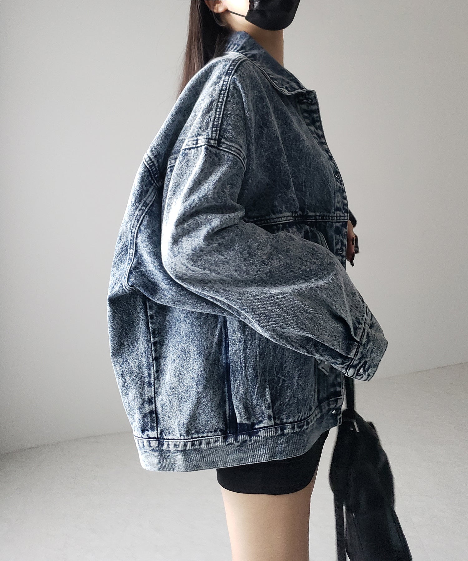 【 デニムセットアップ着用可能 】ヴィンテージケミカルブリーチボーイフレンドデニムジャケット / vintage chemical bleach boyfriend denim jacket