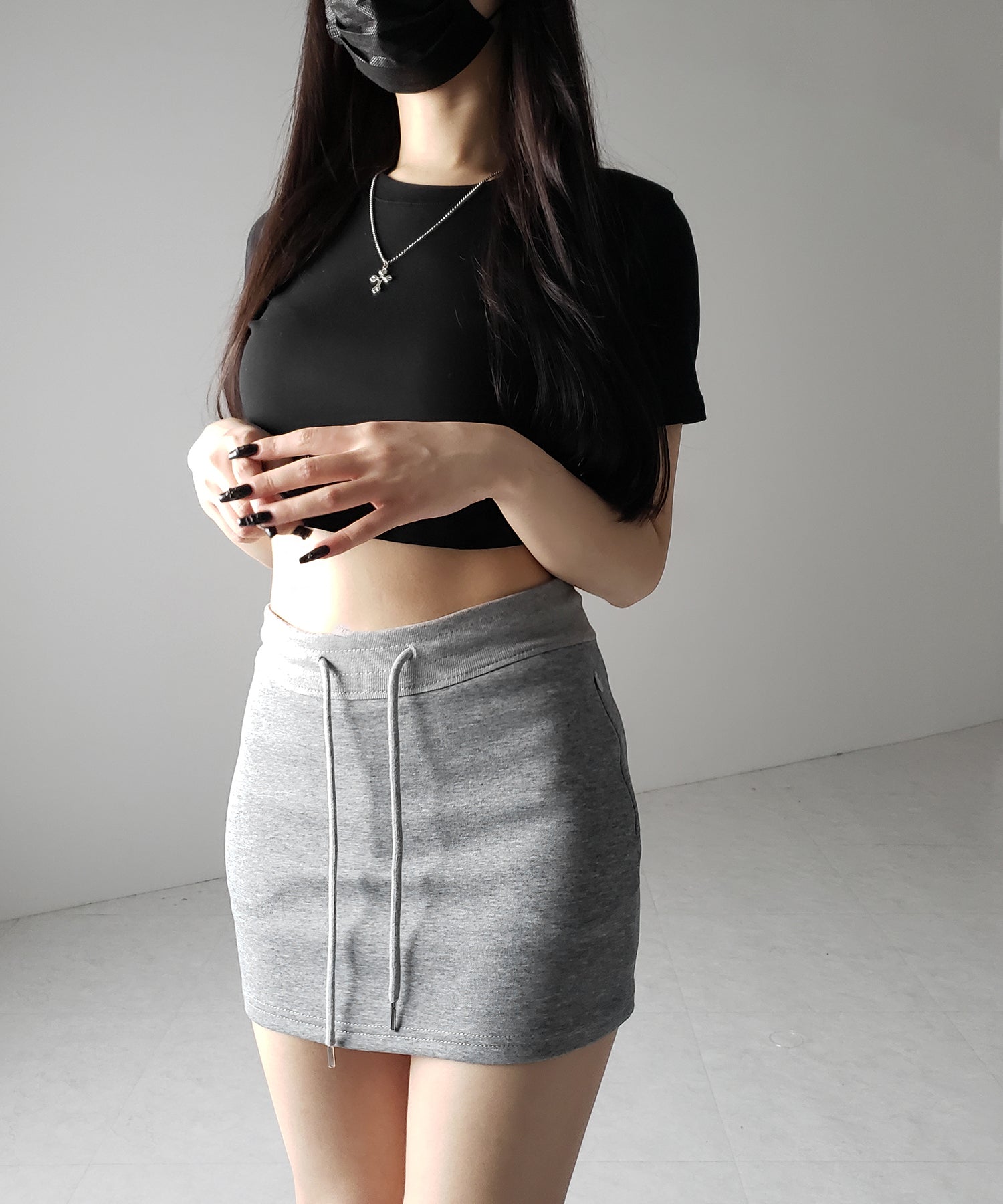 ハイウエストスウェットタイトミニスカート / high waist sweat tight mini skirt