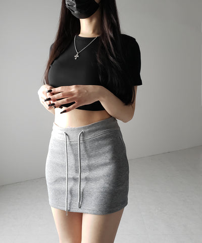 ハイウエストスウェットタイトミニスカート / high waist sweat tight mini skirt