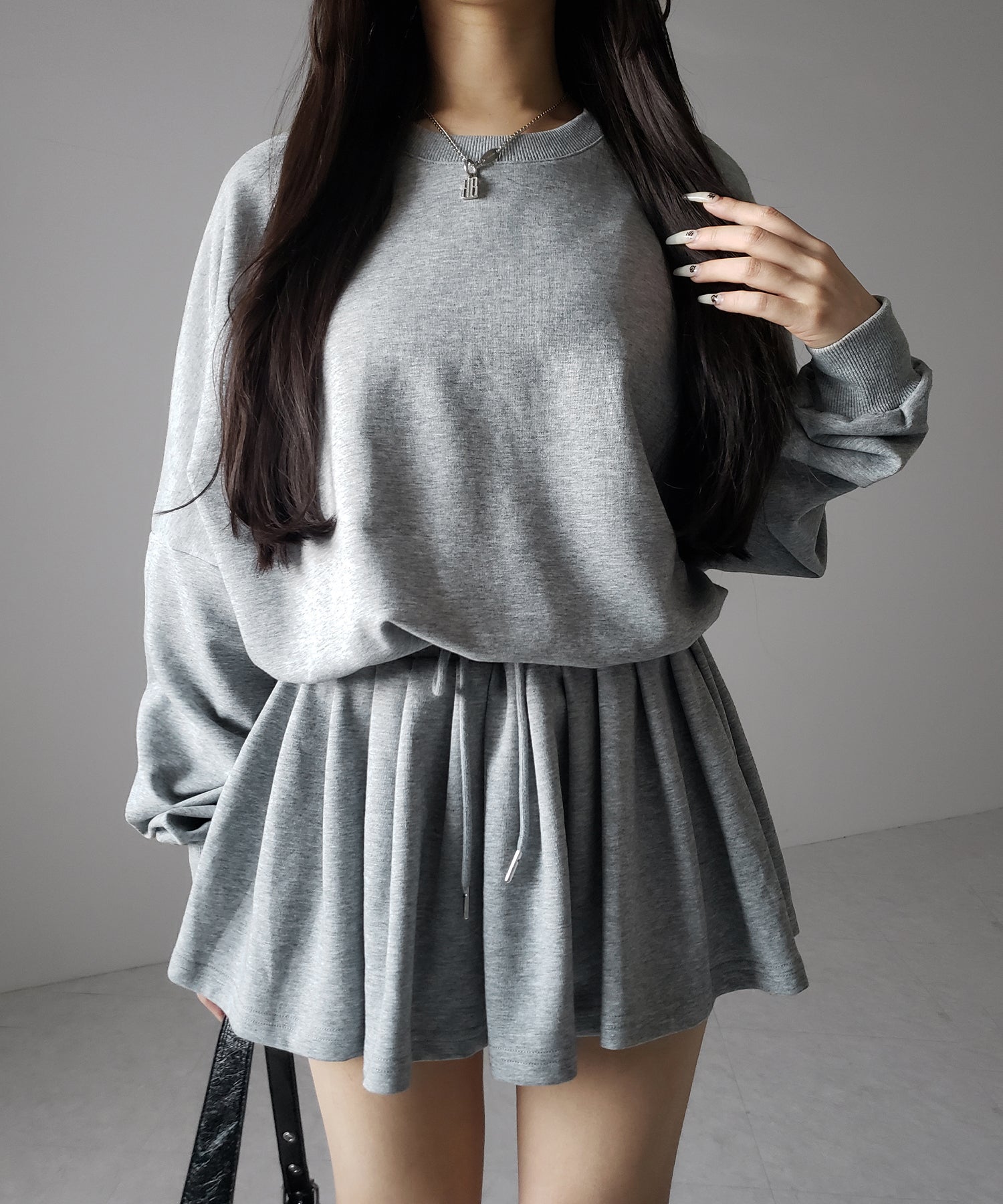 オーバースウェットフレアミニワンピース / over sweat flare mini onepiece