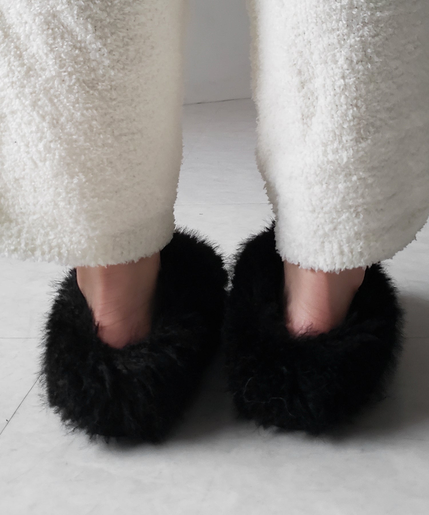クリンクルフェイクファールームシューズ / crinkle fake fur room shoes