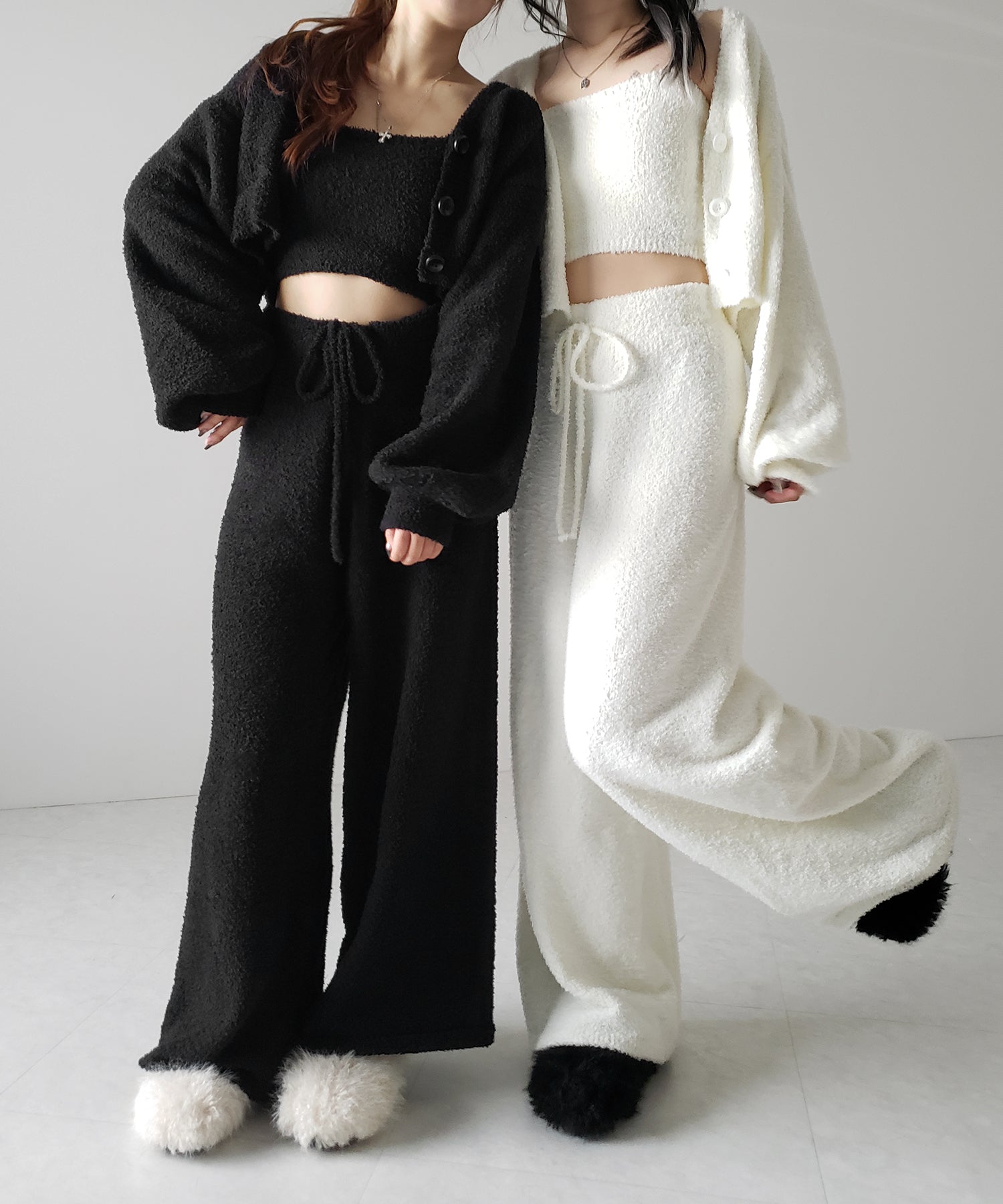 クリンクルフェイクファールームシューズ / crinkle fake fur room shoes