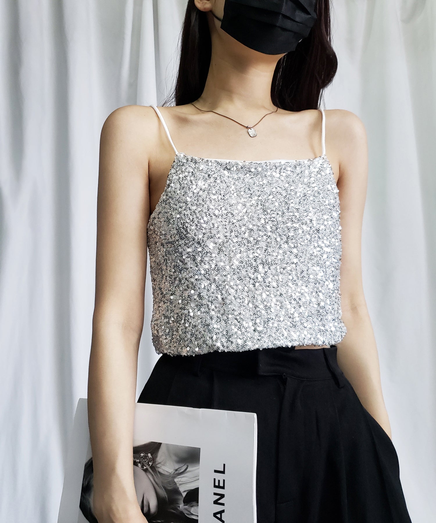 グリッタースパングルショートキャミソール / glitter spangle short camisole