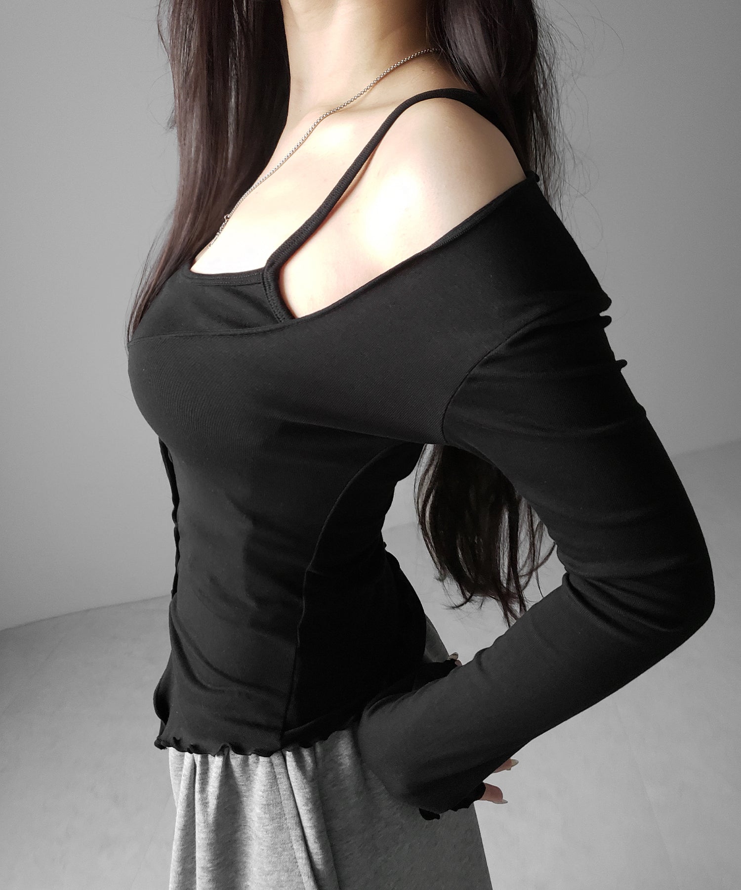 【 2点セット 】レイヤードメロースリムカーディガン&キャミソール SET / layered mellow slim cardigan & camisole SET