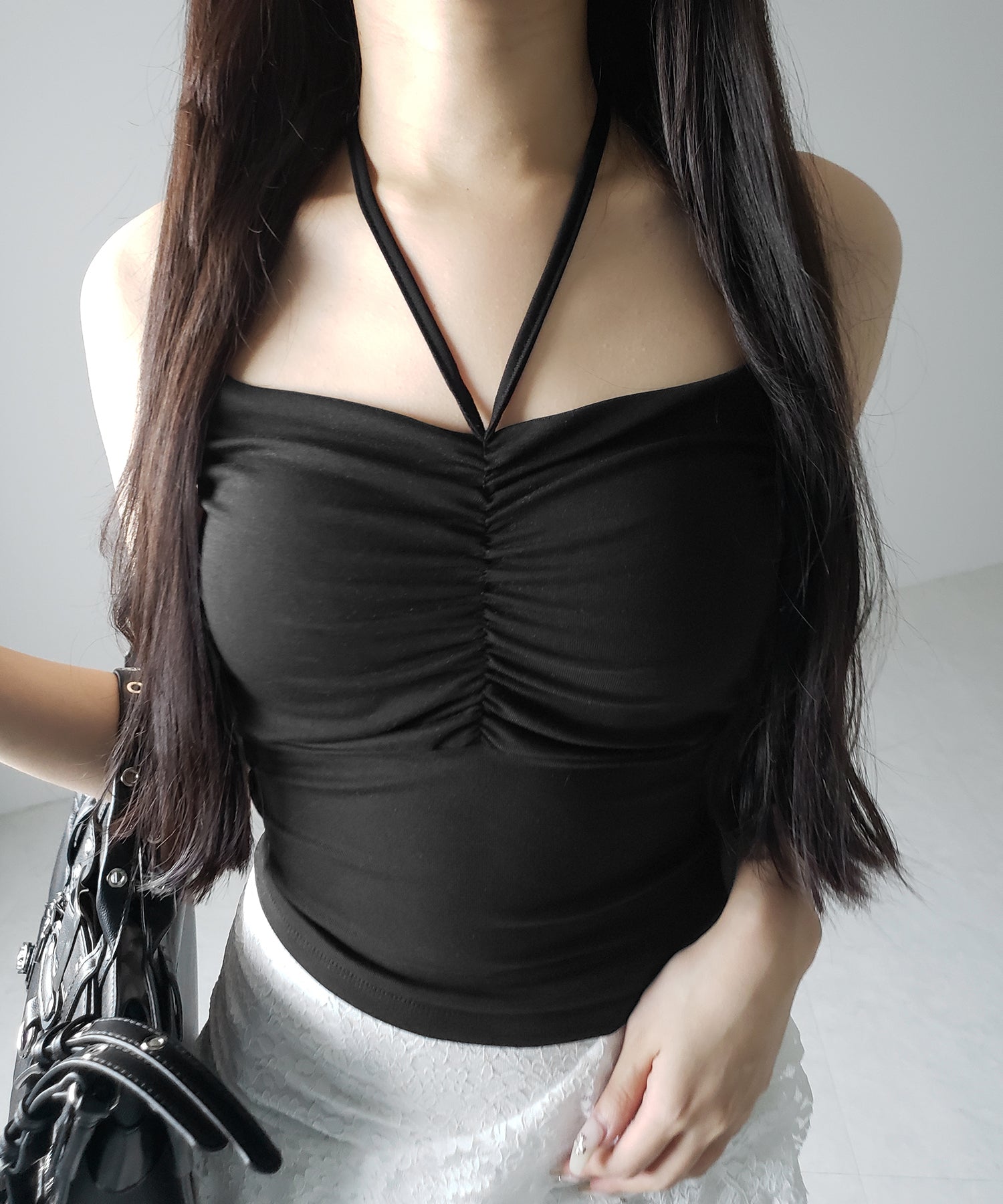 【 2WAY 】クロスストラップリボンギャザースリムキャミソール / cross strap ribbon gather slim camisole