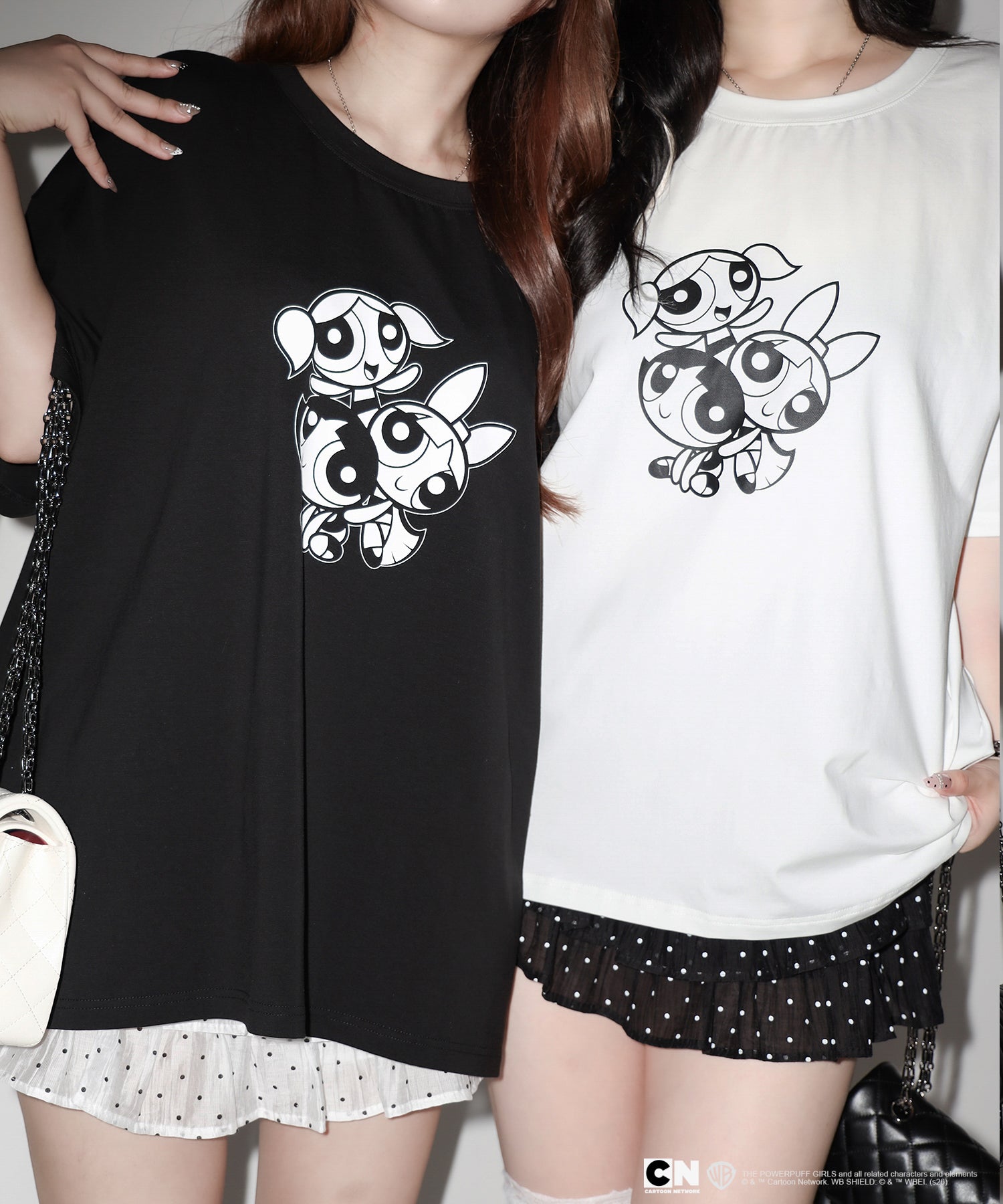 【THE POWERPUFF GIRLS】パワーパフガールズビッグプリントオーバーサイズTシャツ / big print oversize Tee【 セットアップ着用可能 】