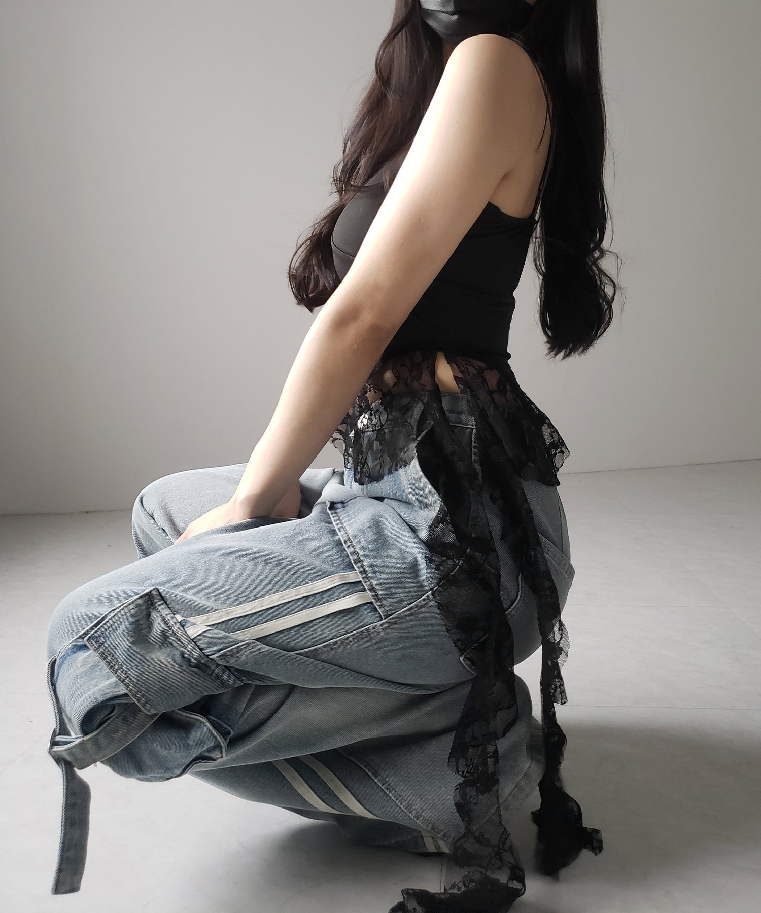 【 2color 】レースフリルレイヤードビスチェキャミソール / lace frill layered bustier camisole