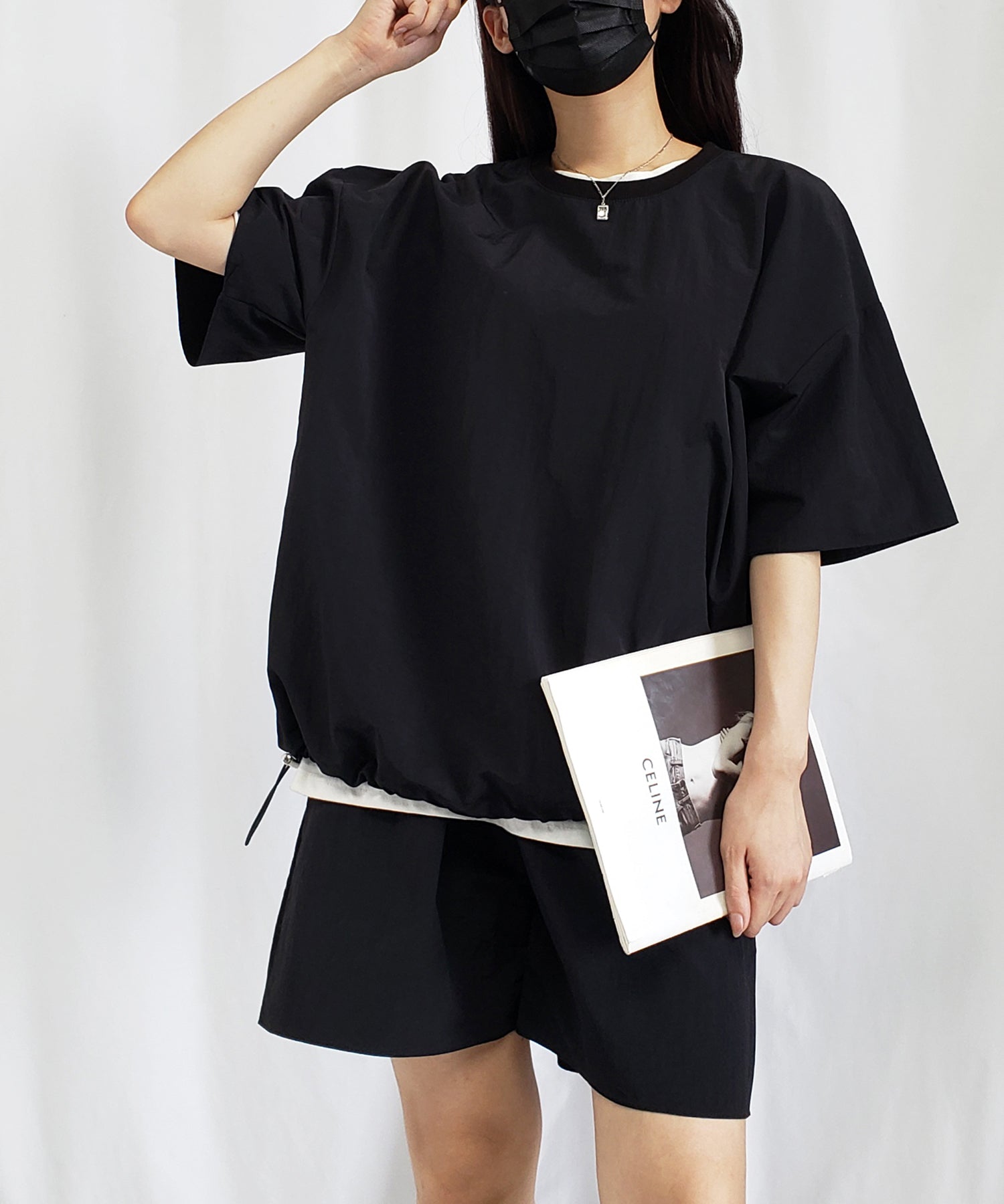 【 上下セットアップ/5色展開 】ワッシャーナイロンプルオーバー&ショートパンツ SET