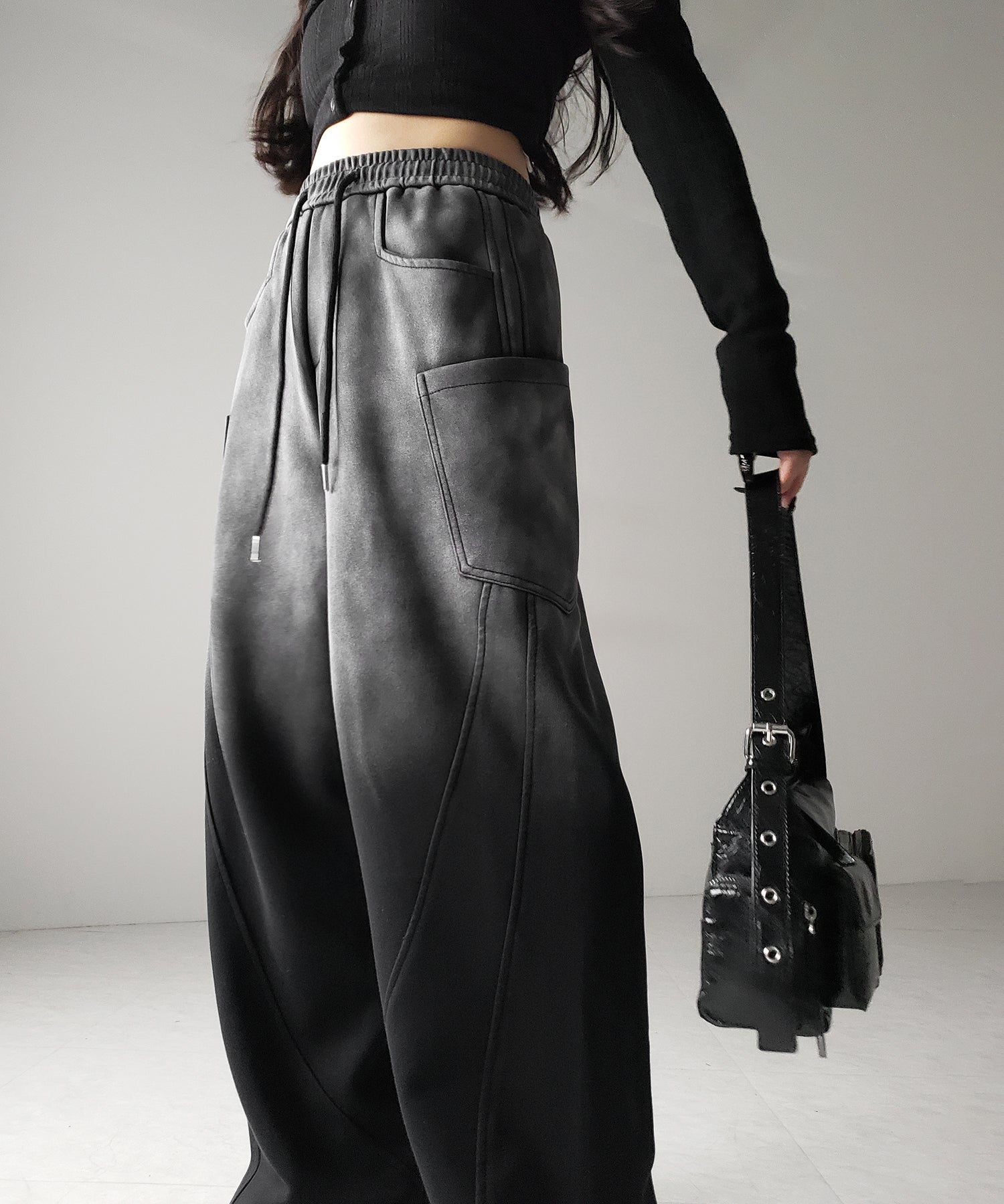 グラデーションブラックヴィンテージスウェットパンツ / gradation black vintage sweatpants