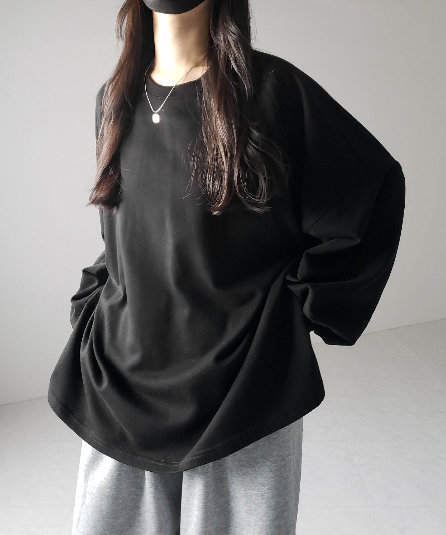 【 3color 】ボリュームスリーブBIGスウェットロンT / big sweat long Tee