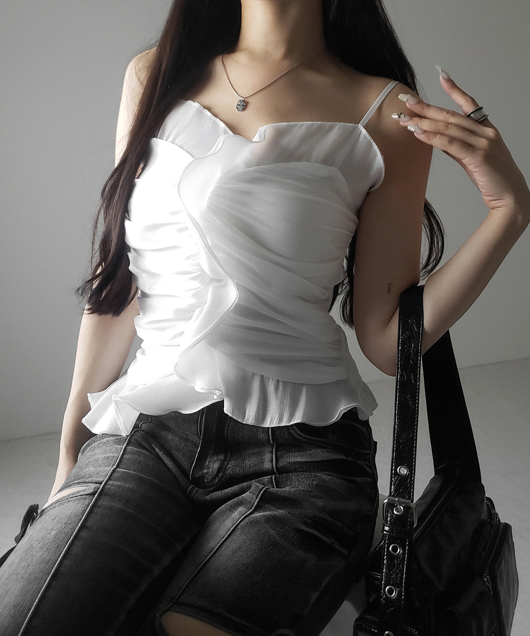 【 2color 】オーガンジーボリュームフリルビスチェ / organdy volume Frill Bustier