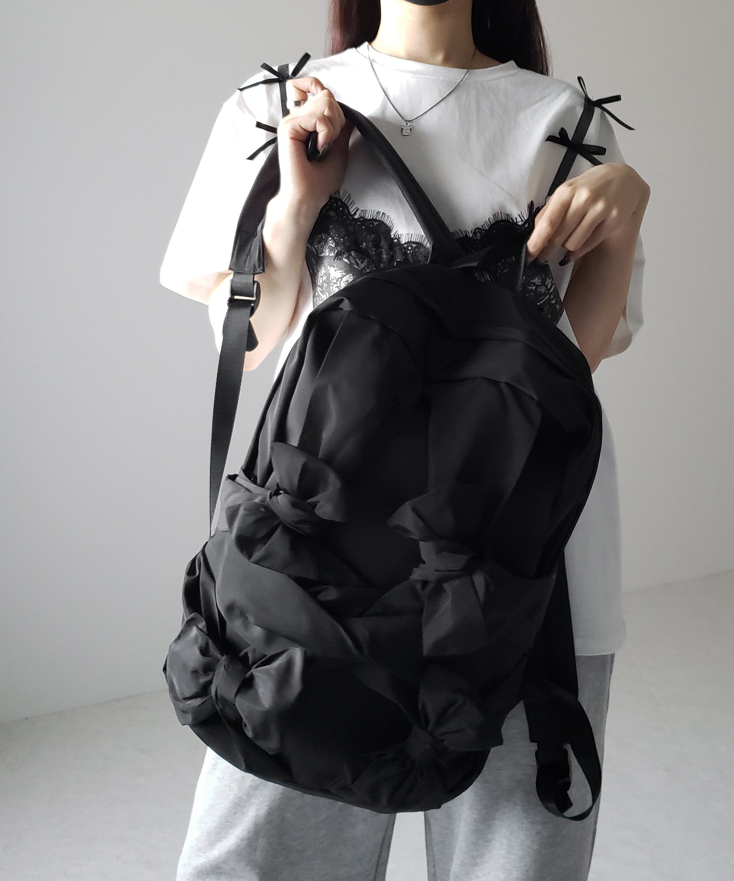 バレエコアリボンバックパック / ballet core ribbon backpack