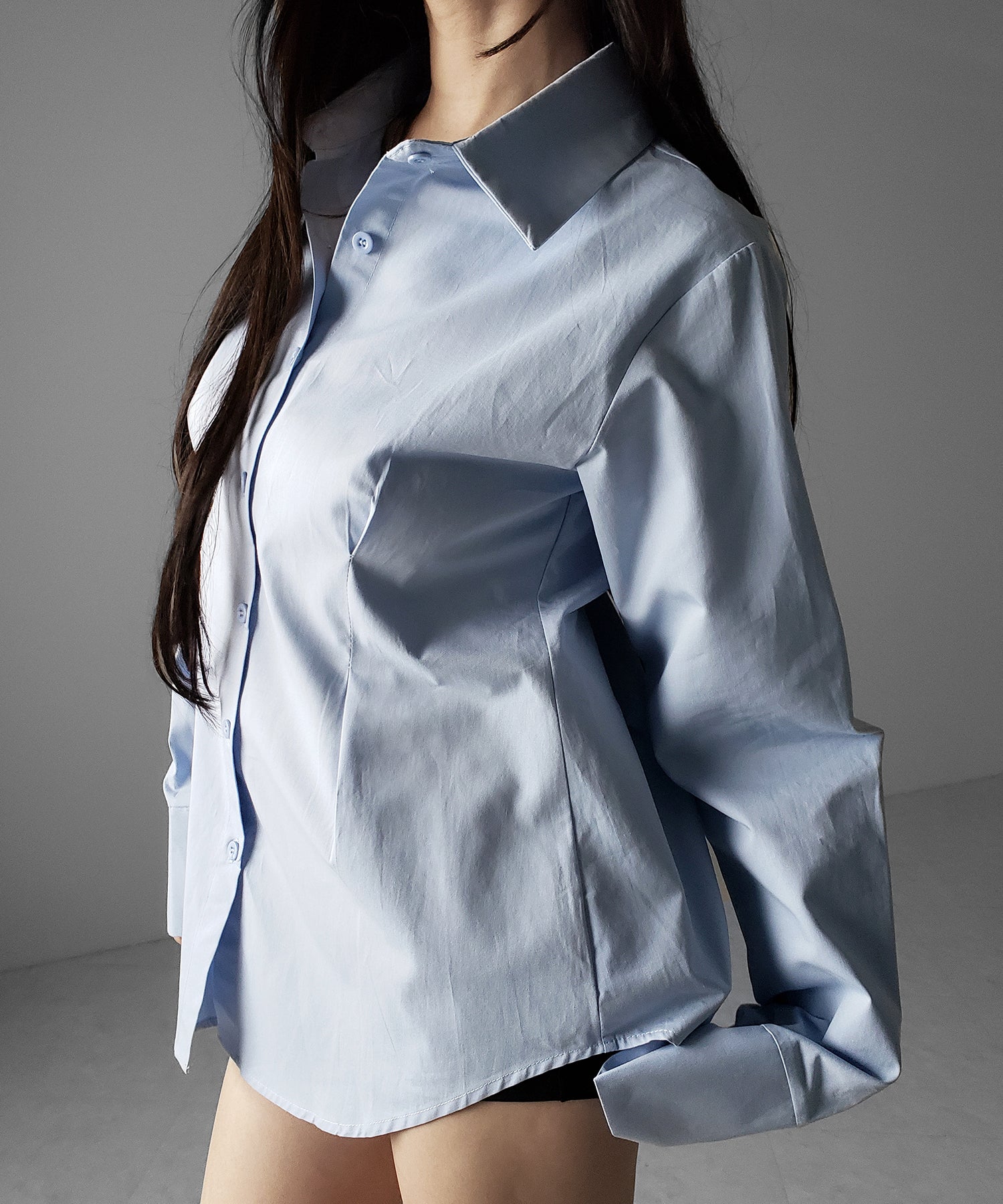 ウエストタックフレアレディシャツ / waist tuck flare lady shirts