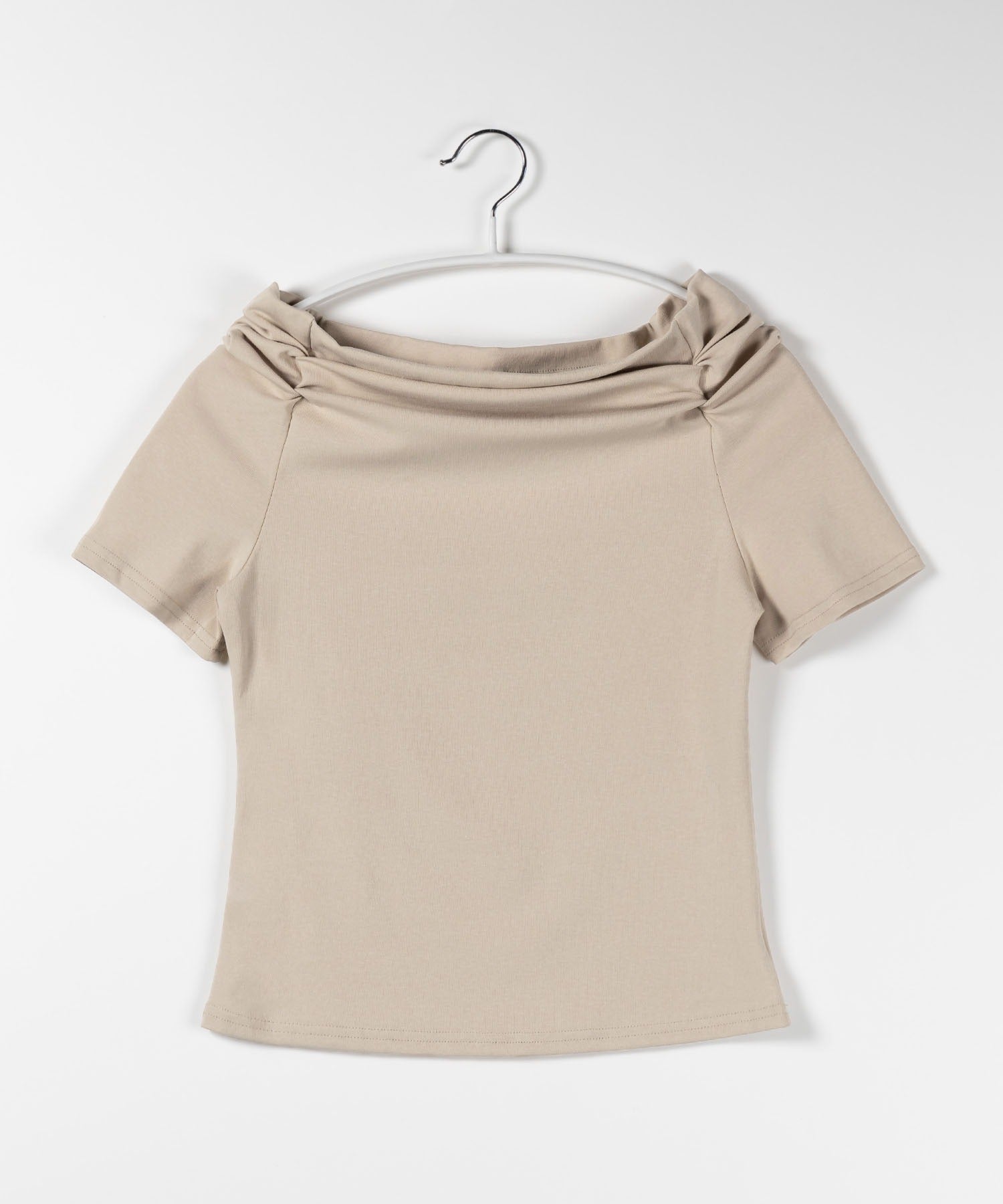 【 6color 】オフショルギャザリング半袖Tシャツ