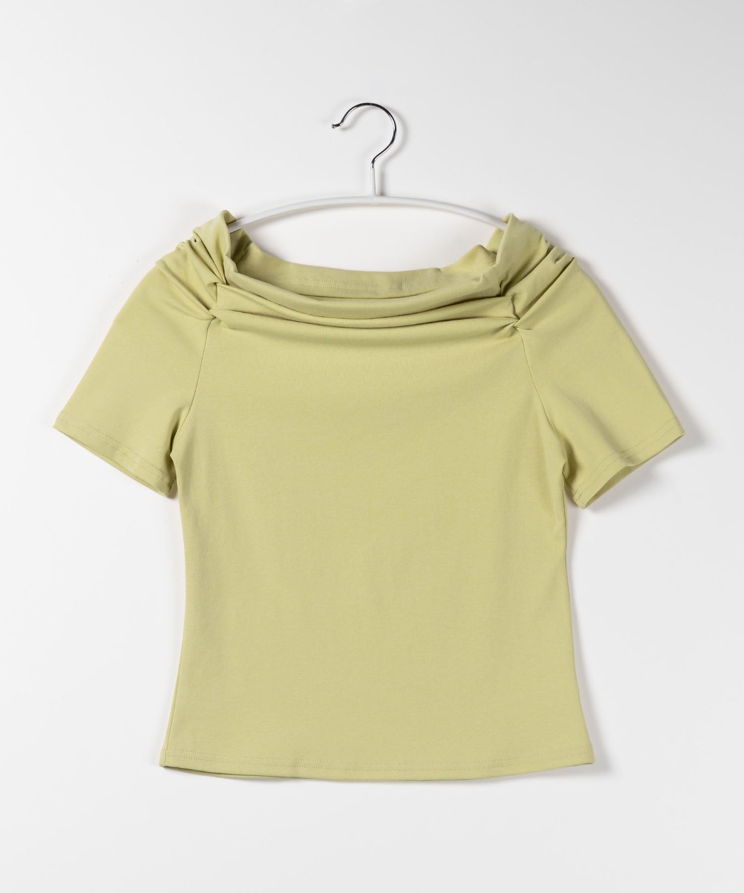 【 6color 】オフショルギャザリング半袖Tシャツ