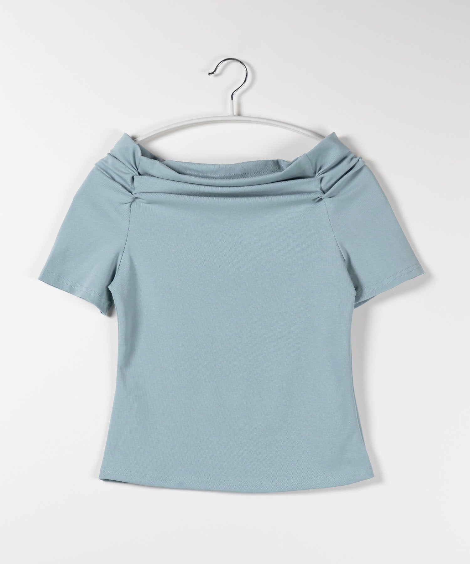 【 6color 】オフショルギャザリング半袖Tシャツ