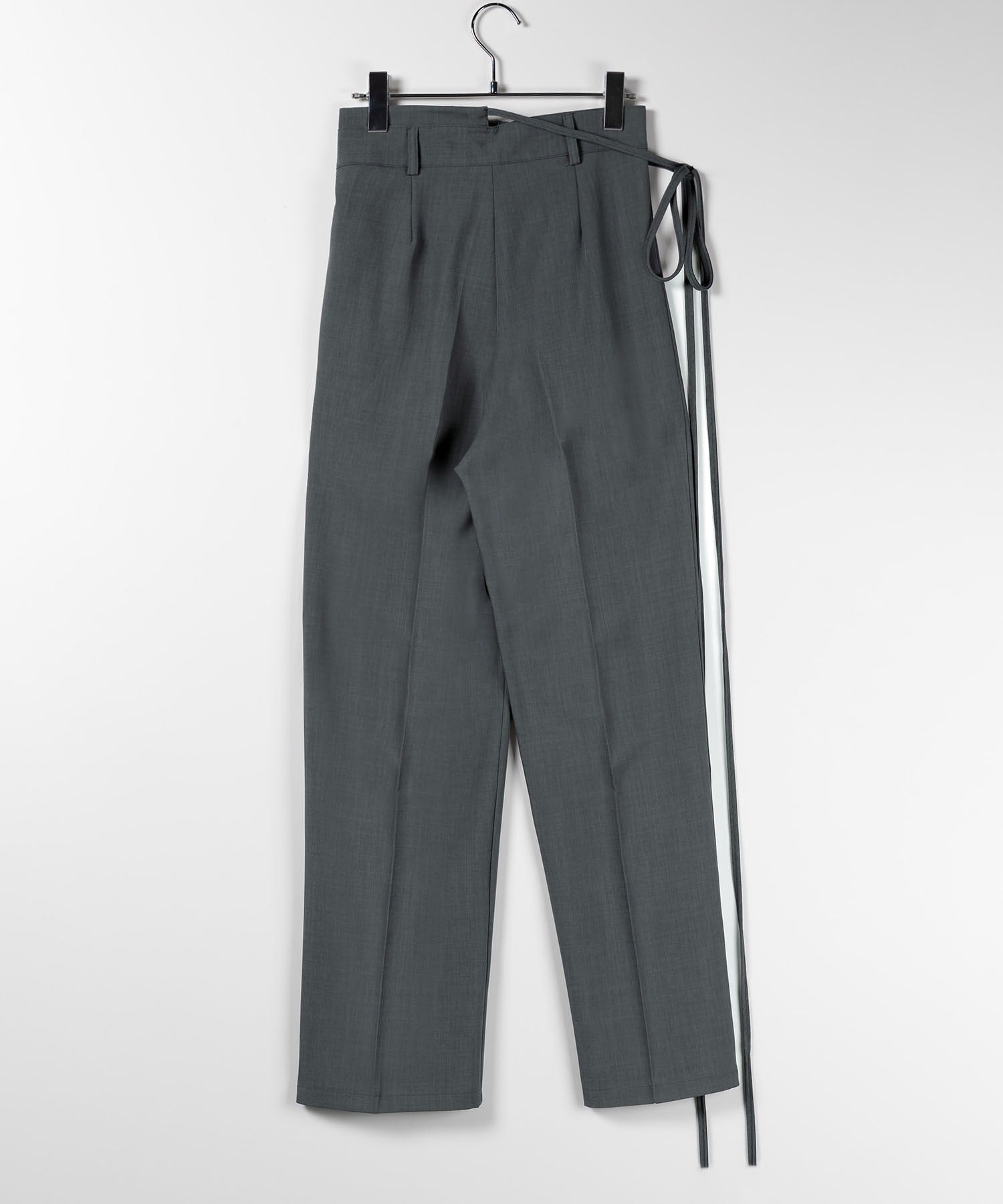 【 選べる4サイズ / 10色展開 】2WAY カットアウトリボンハイウエストタックスラックス