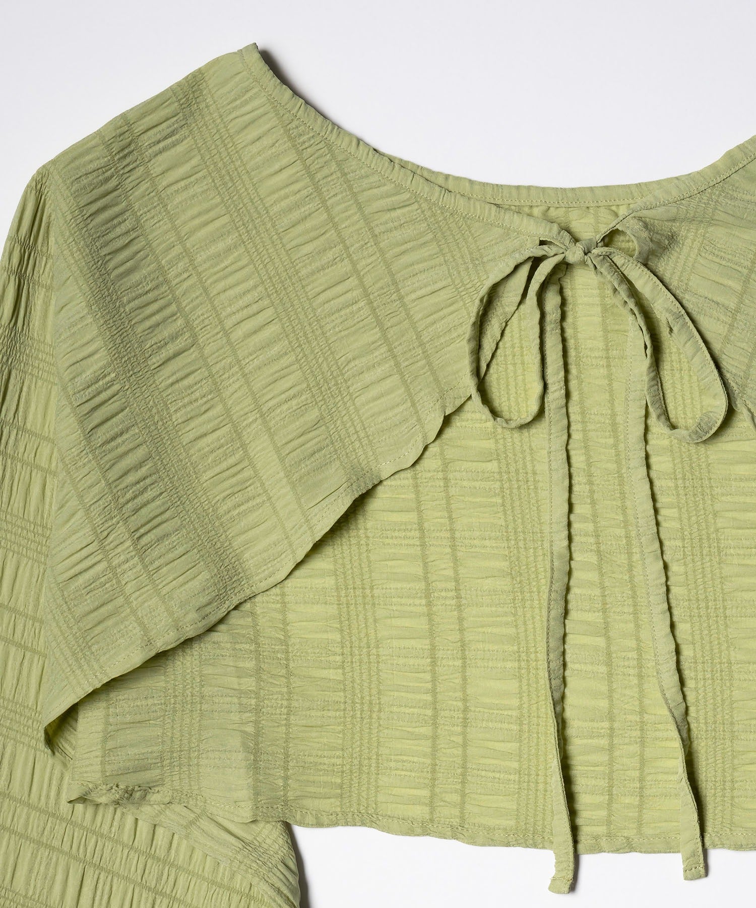 【 7color 】フロントリボンシャーリングショートボレロカーディガン
