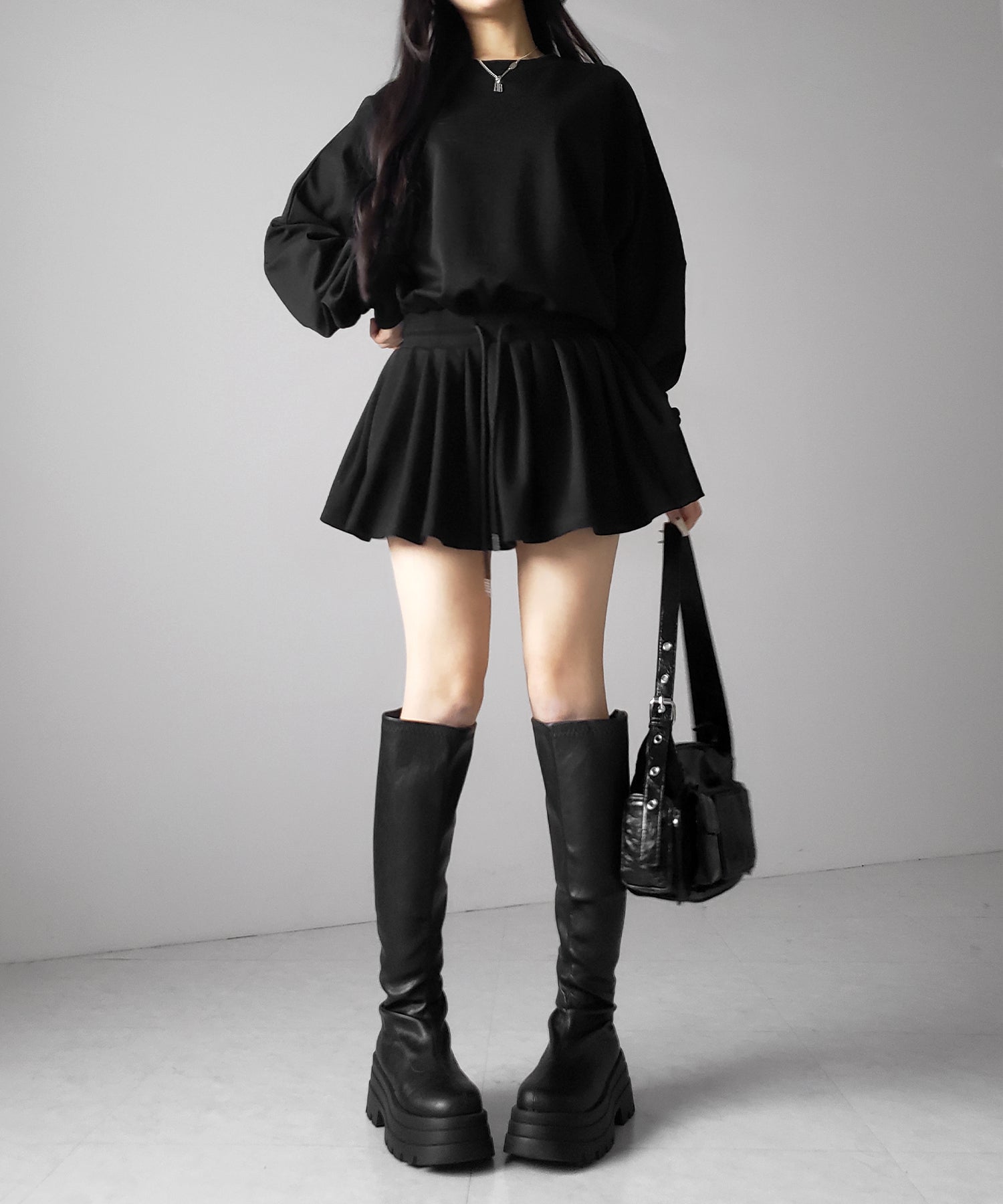 オーバースウェットフレアミニワンピース / over sweat flare mini onepiece