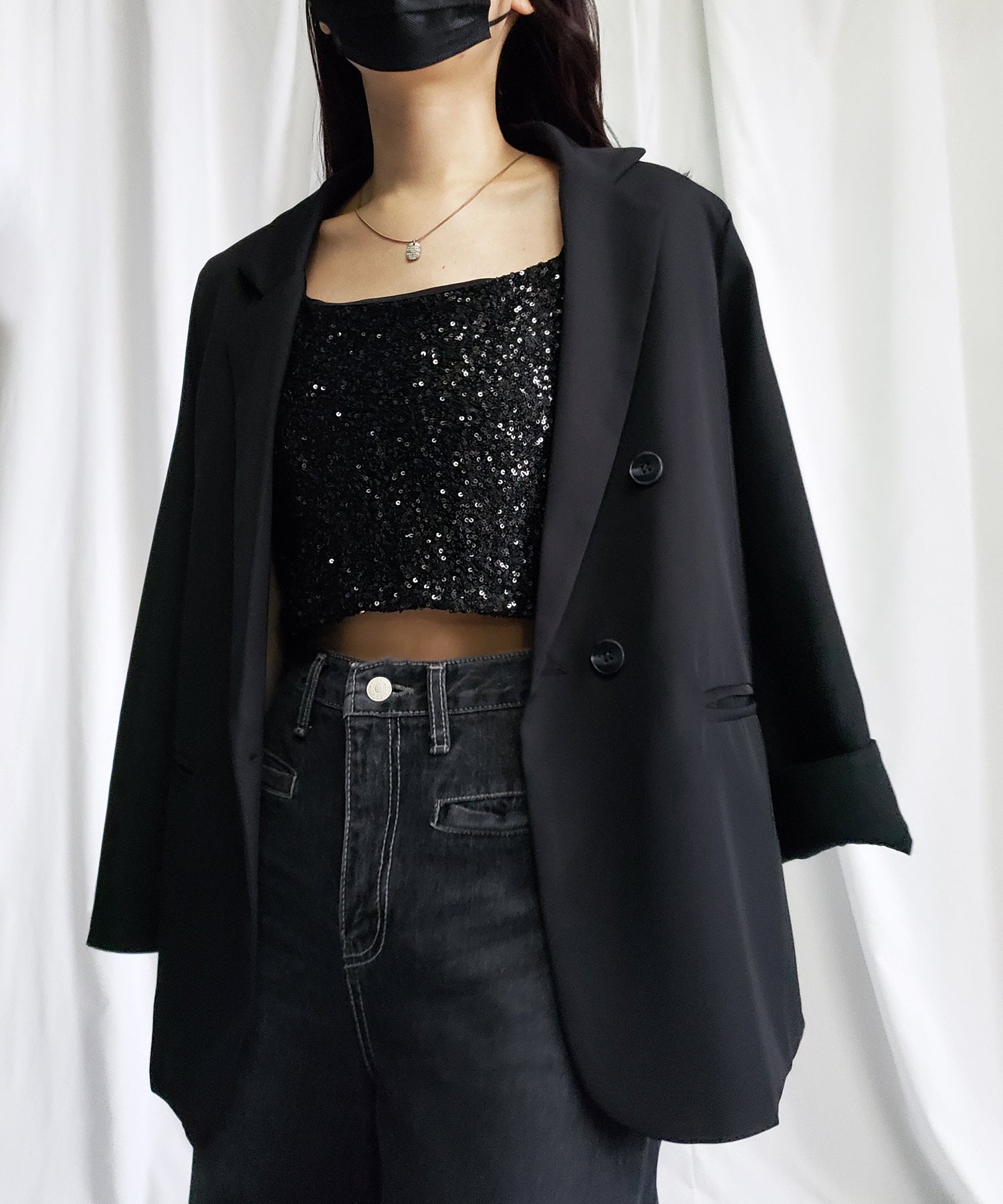 グリッタースパングルショートキャミソール / glitter spangle short camisole