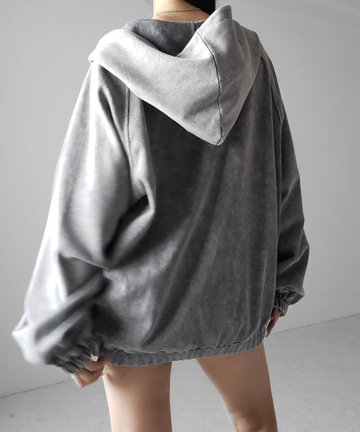 ピグメントヴィンテージ加工ジップアップパーカー / Pigment vintage zip-up hoodie