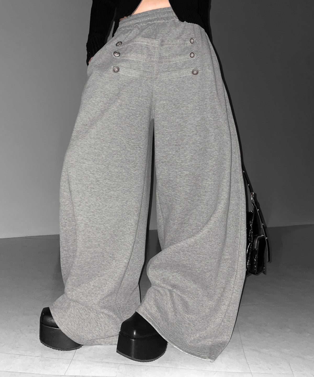 【 微起毛 】ナポレオンデザインボリュームワイドパンツ / napoleon design volume wide pants